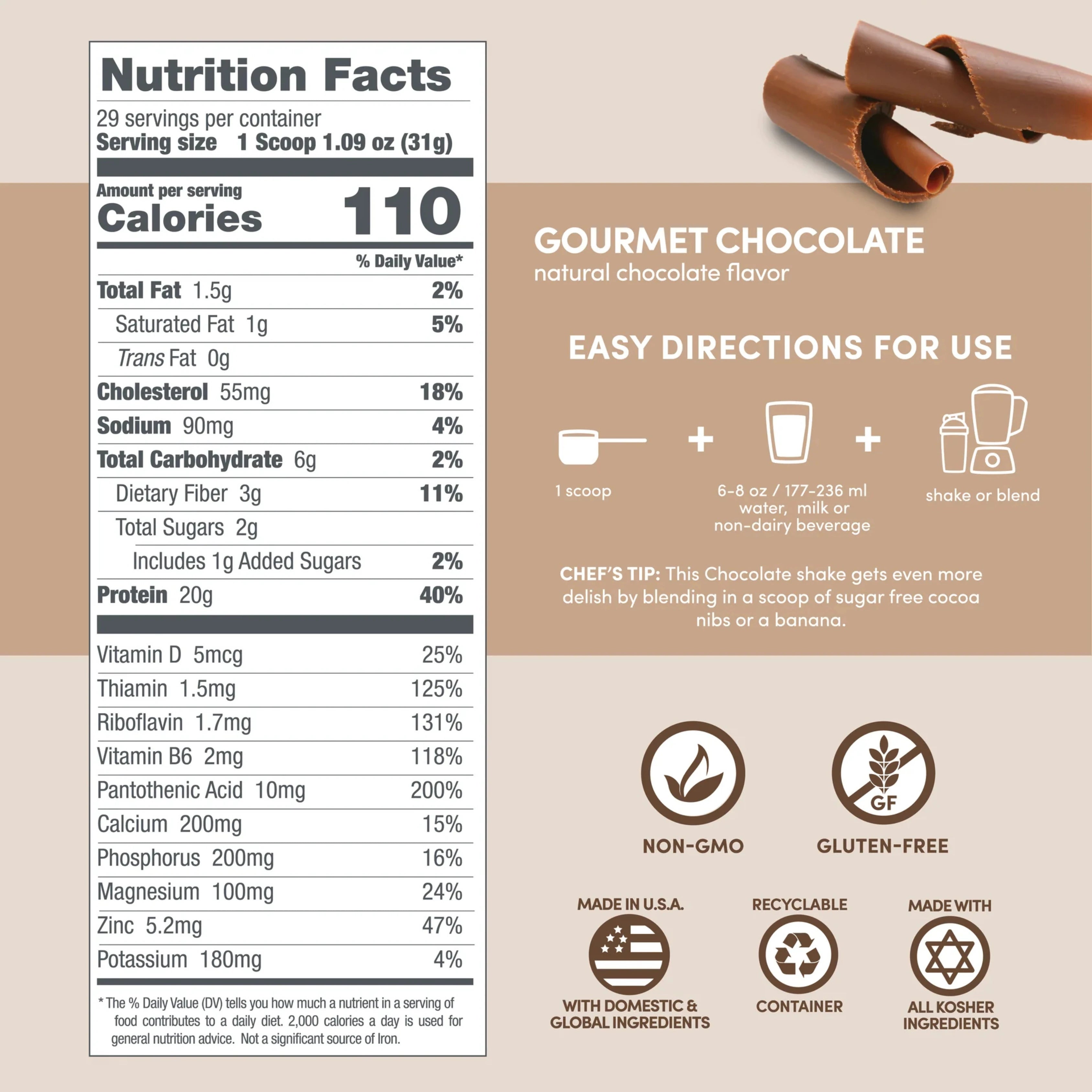Designer Wellness, Designer Whey, 100% Whey Protein Powder with Probiotics, Gourmet Chocolate, 908 g