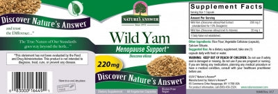 Nature's Answer - Wild Yam, 60 Vegetarian Capsules