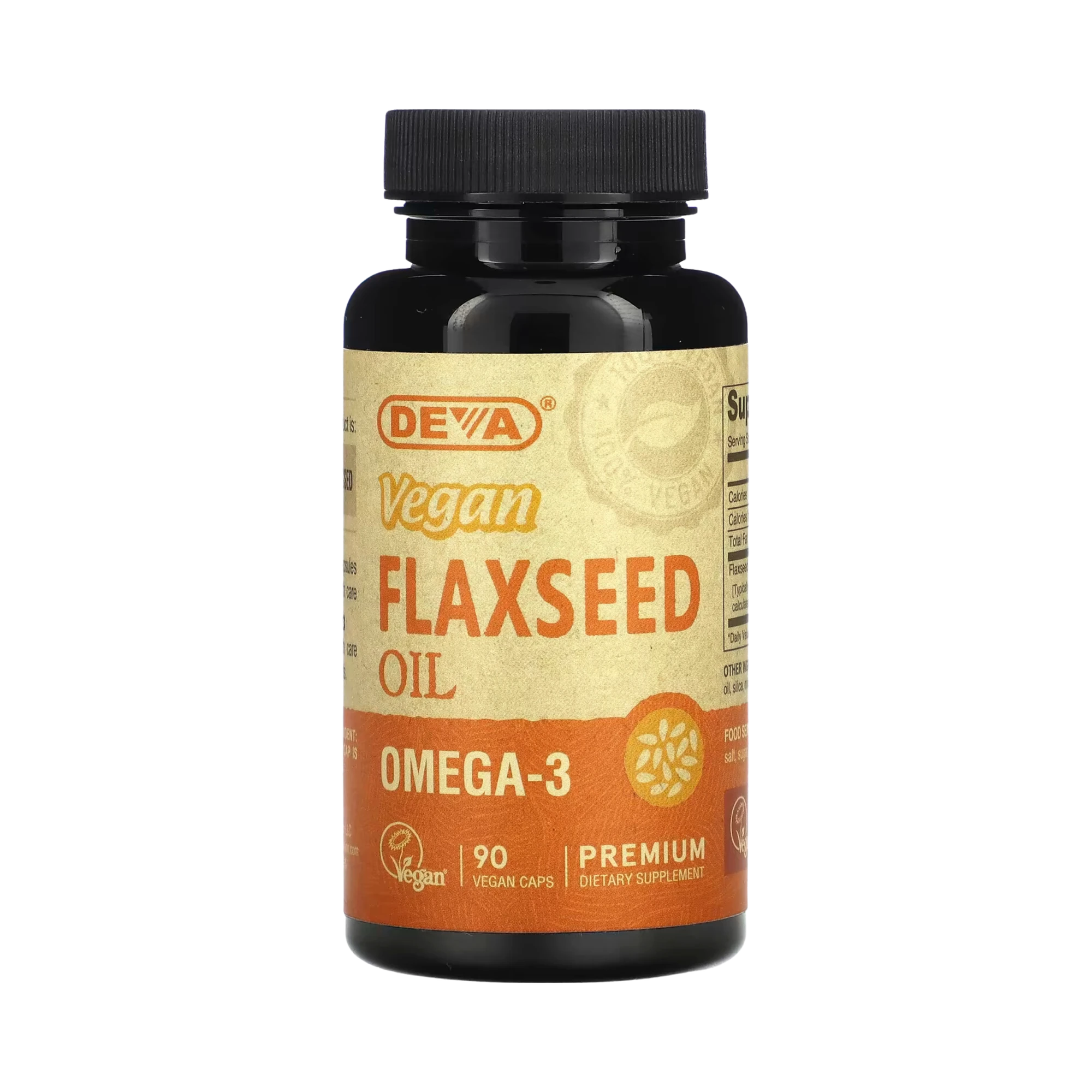 Deva, Premium Vegan Flaxseed Oil, 90 Vegan Caps