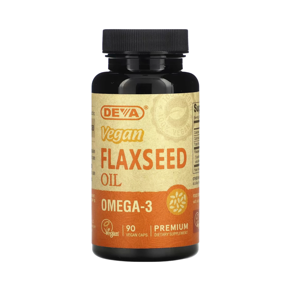 Deva, Premium Vegan Flaxseed Oil, 90 Vegan Caps