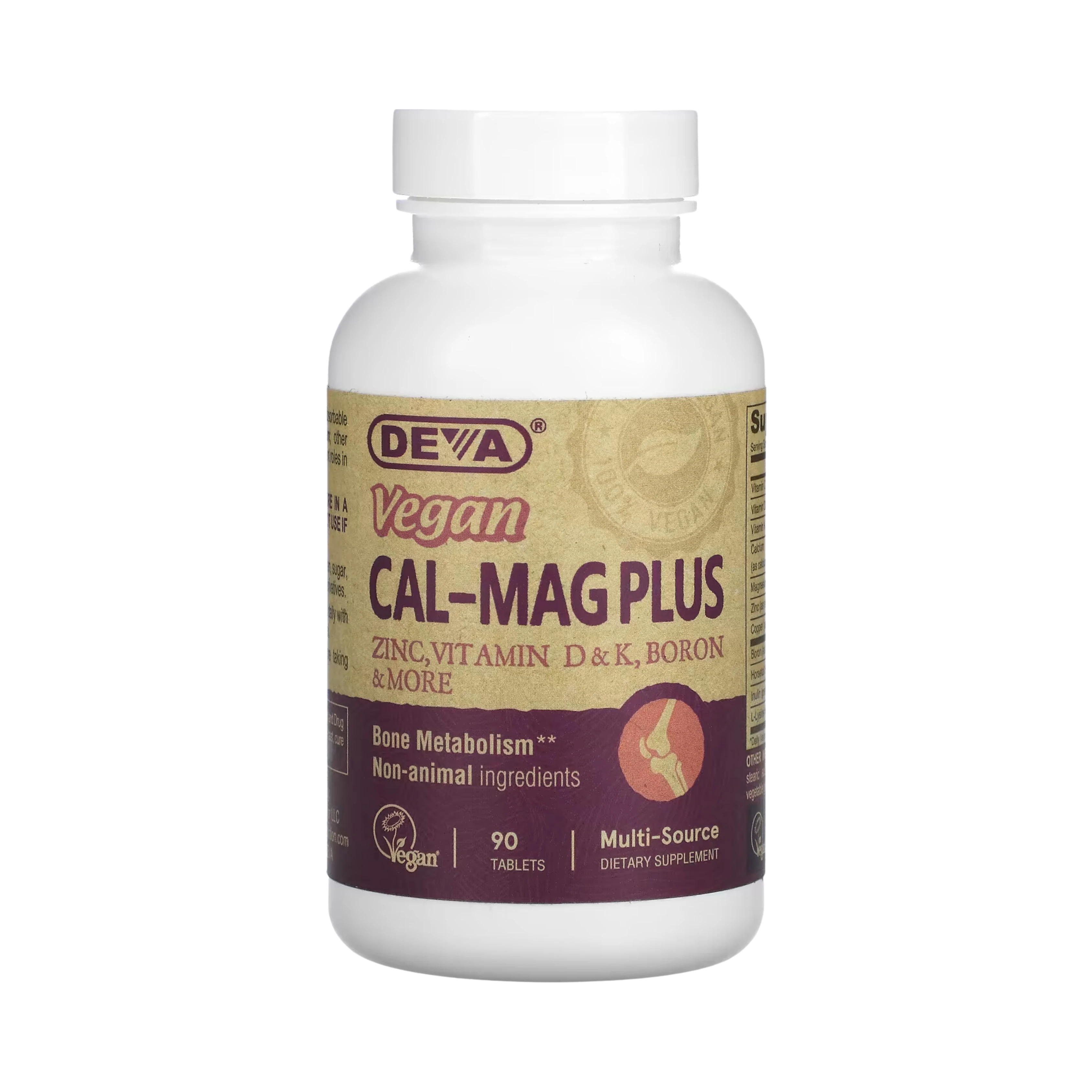 Deva, Vegan Cal-Mag Plus, 90 Tablets