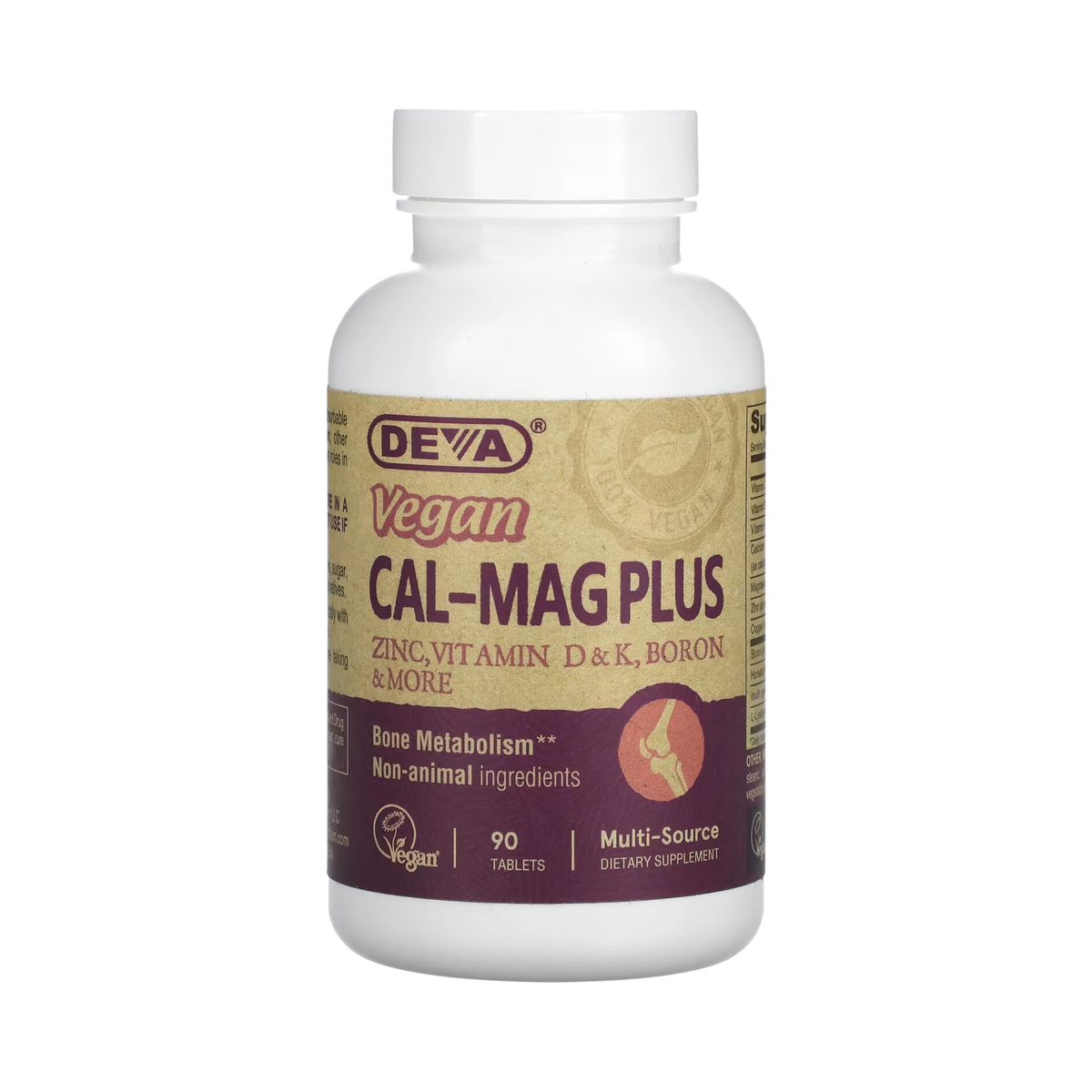 Deva, Vegan Cal-Mag Plus, 90 Tablets