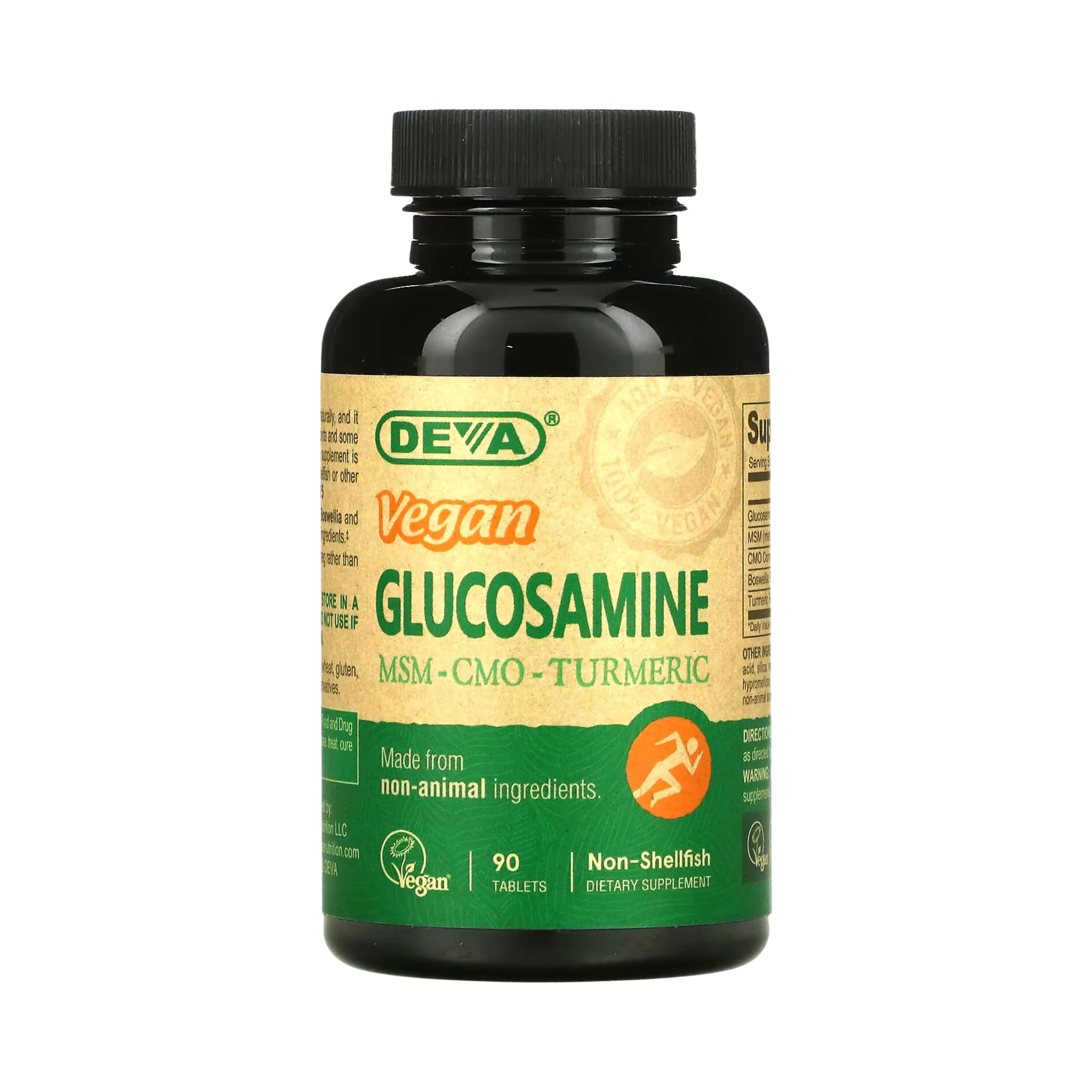 Deva, Vegan Glucosamine MSM, CMO Turmeric, 90 Tablets