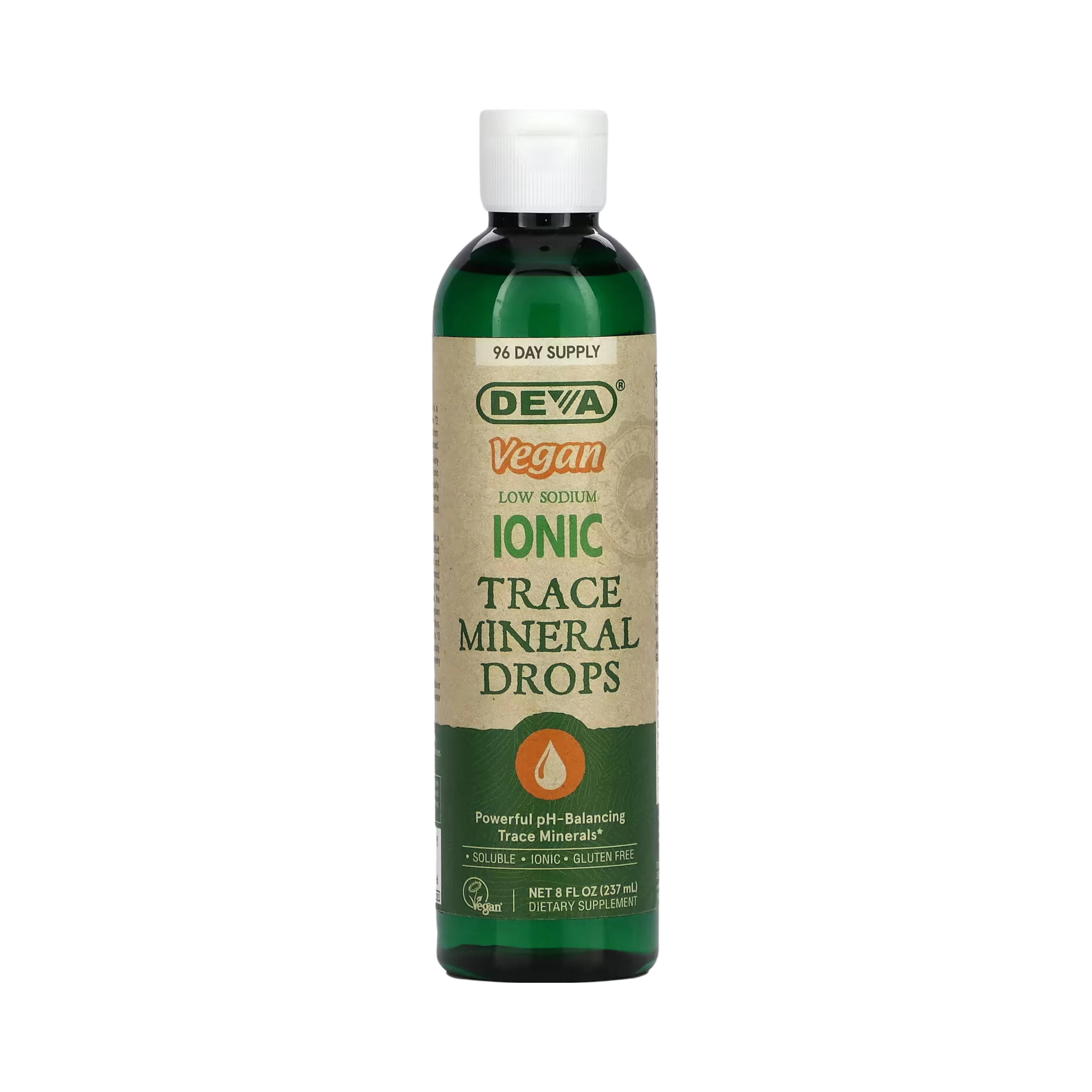 Deva, Vegan Low Sodium Ionic Trace Mineral Drops, 8 Fl Oz