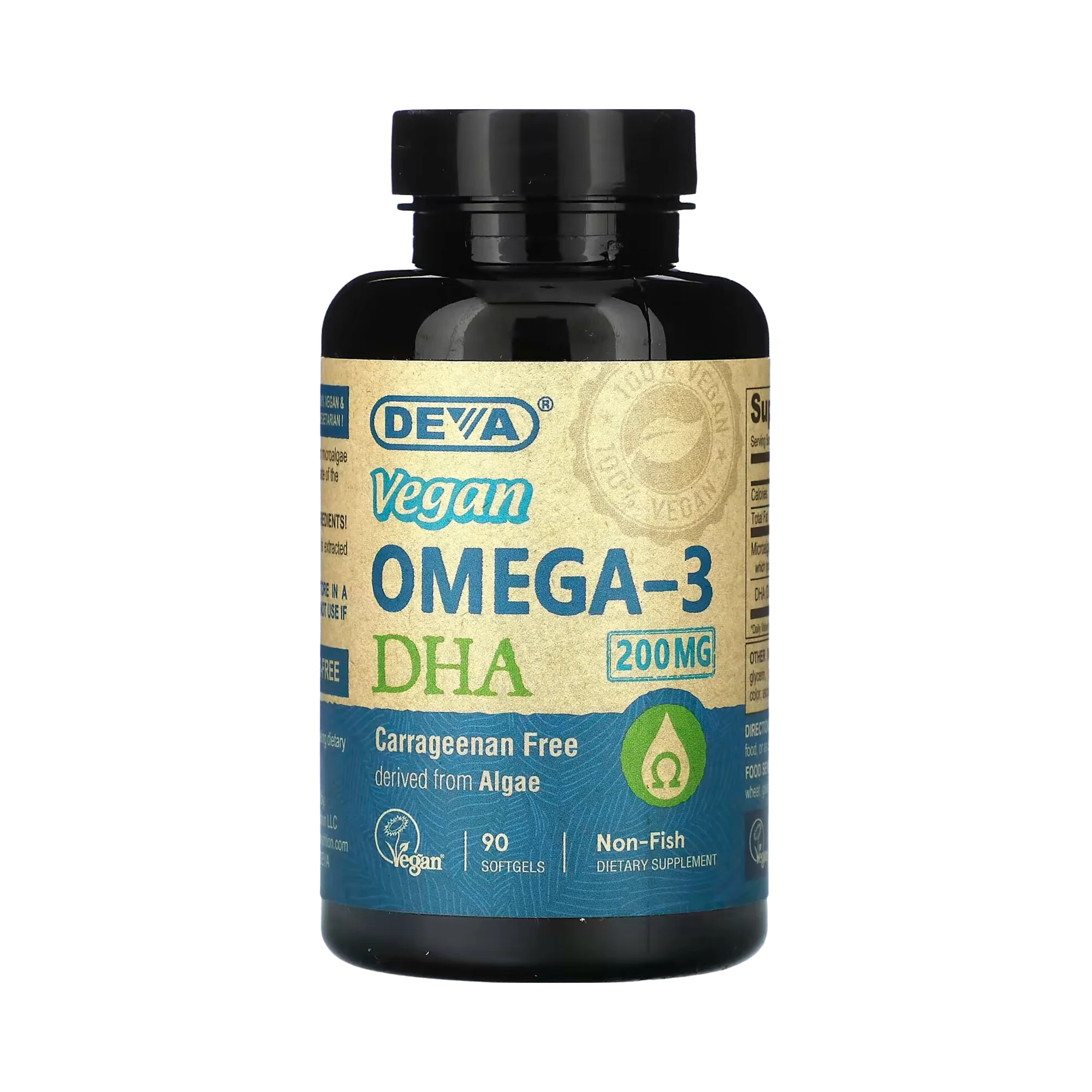 Deva, Vegan Omega-3 DHA, 200 Mg, 90 Softgels