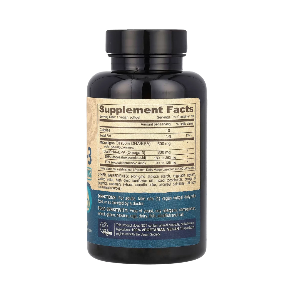 Deva, Vegan Omega-3, DHA-EPA, 300 Mg, 90 Softgels