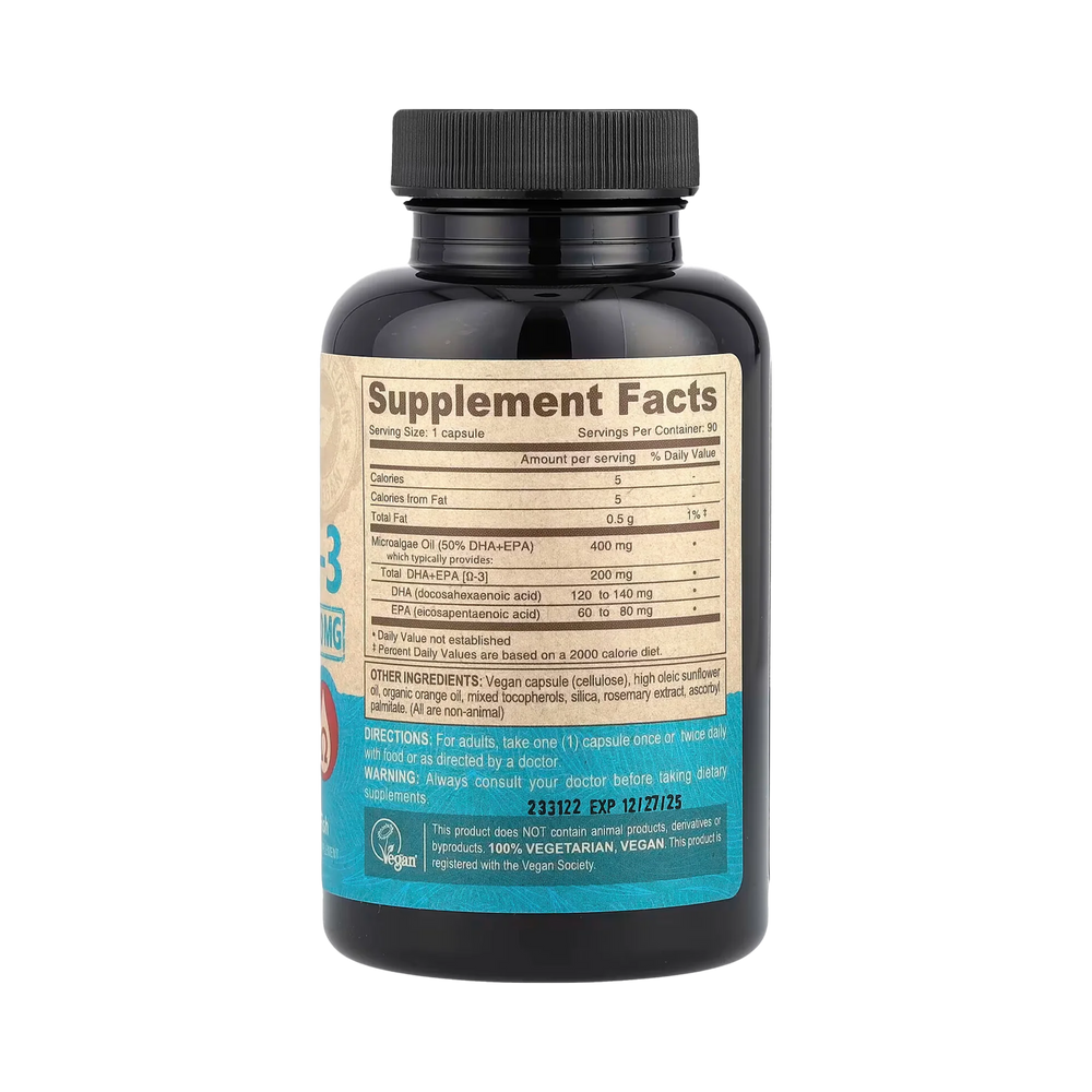 Deva, Vegan Omega-3 DHA-EPA, Delayed Release, 200 Mg, 90 Vegan Caps
