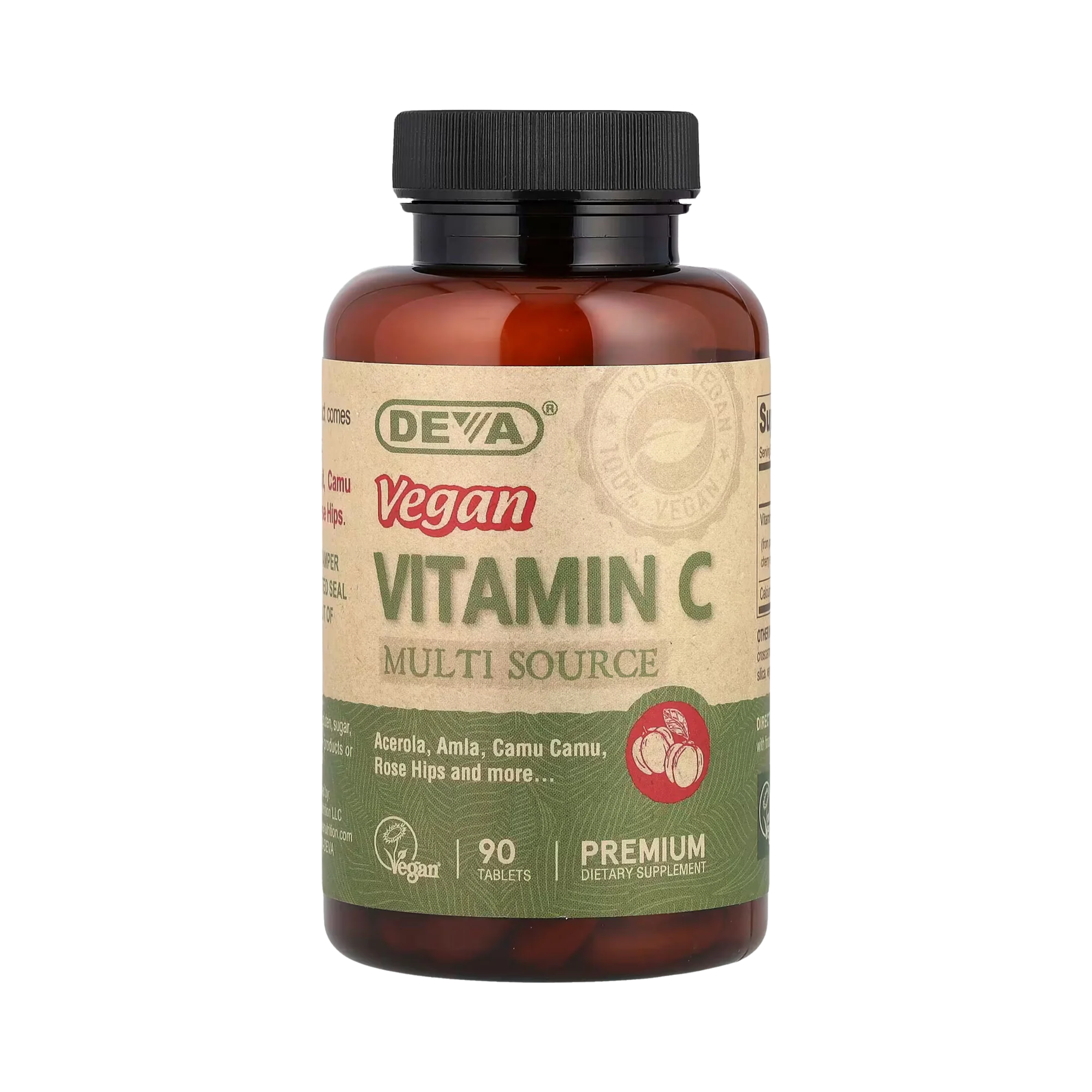 Deva, Vegan Vitamin C, Multi Source, 90 Tablets