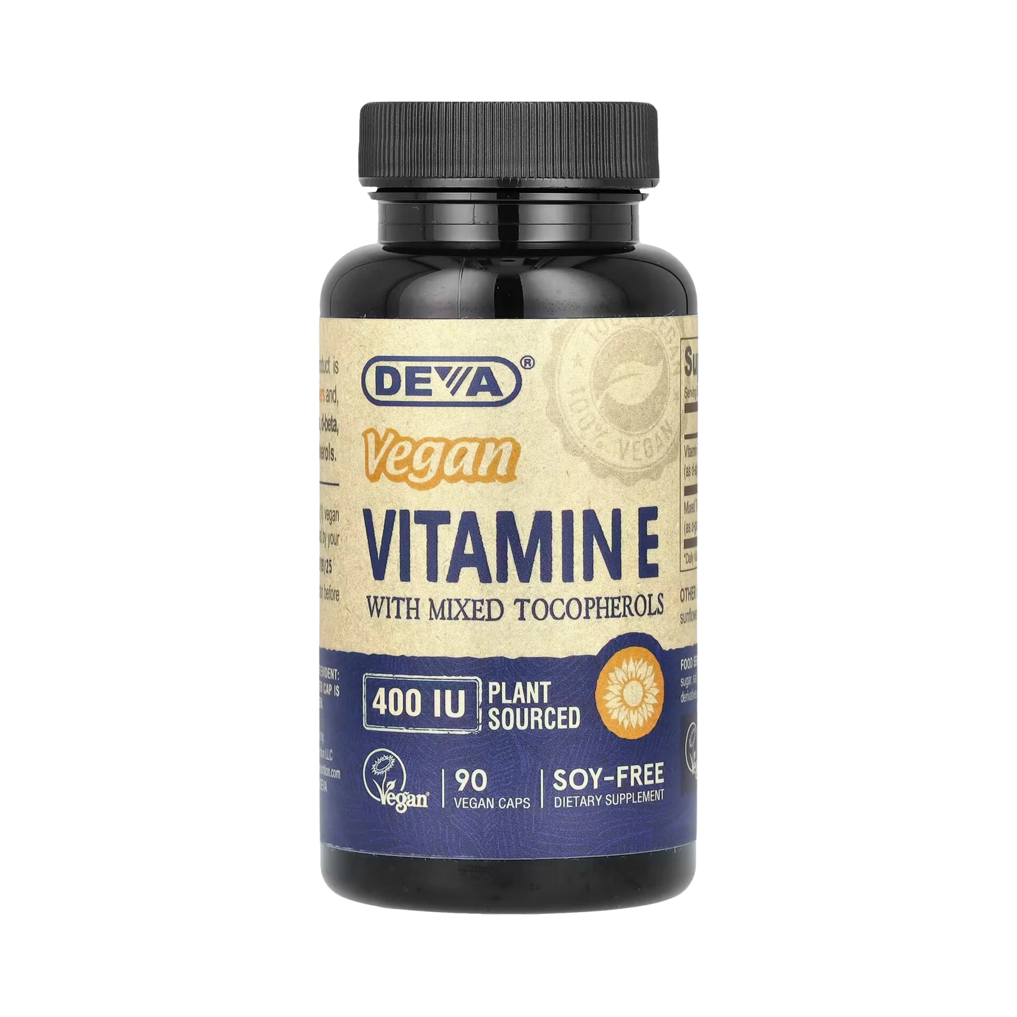 Deva, Vegan Vitamin E with Mixed Tocopherols, 400 IU, 90 Vegan Caps