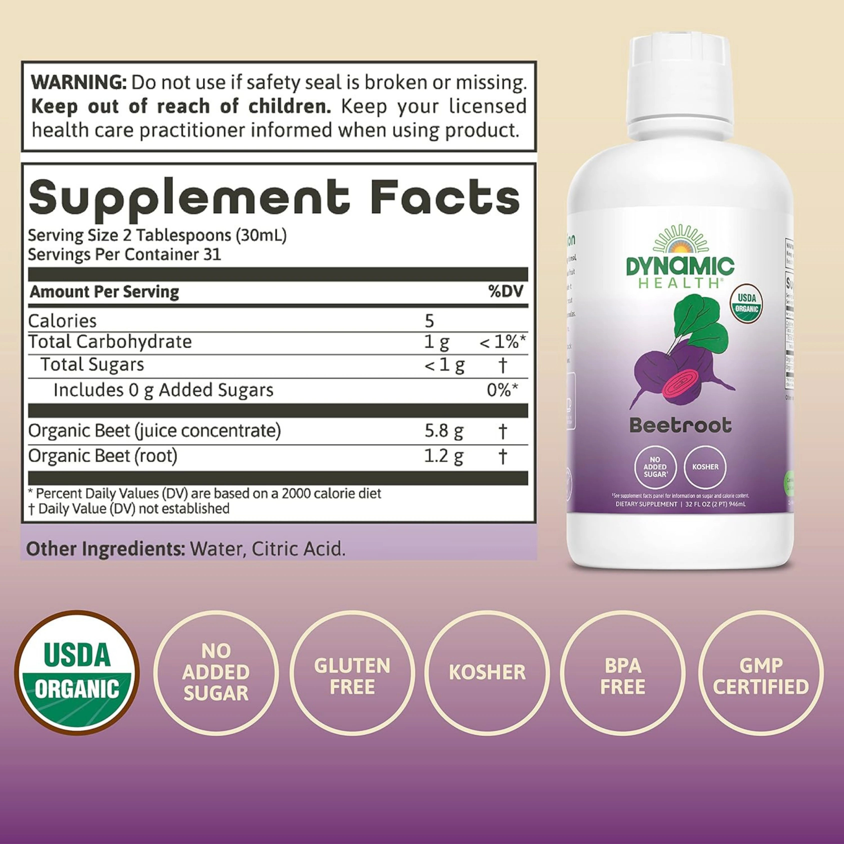 Dynamic Health, Beetroot, 32 fl oz, 946 ml