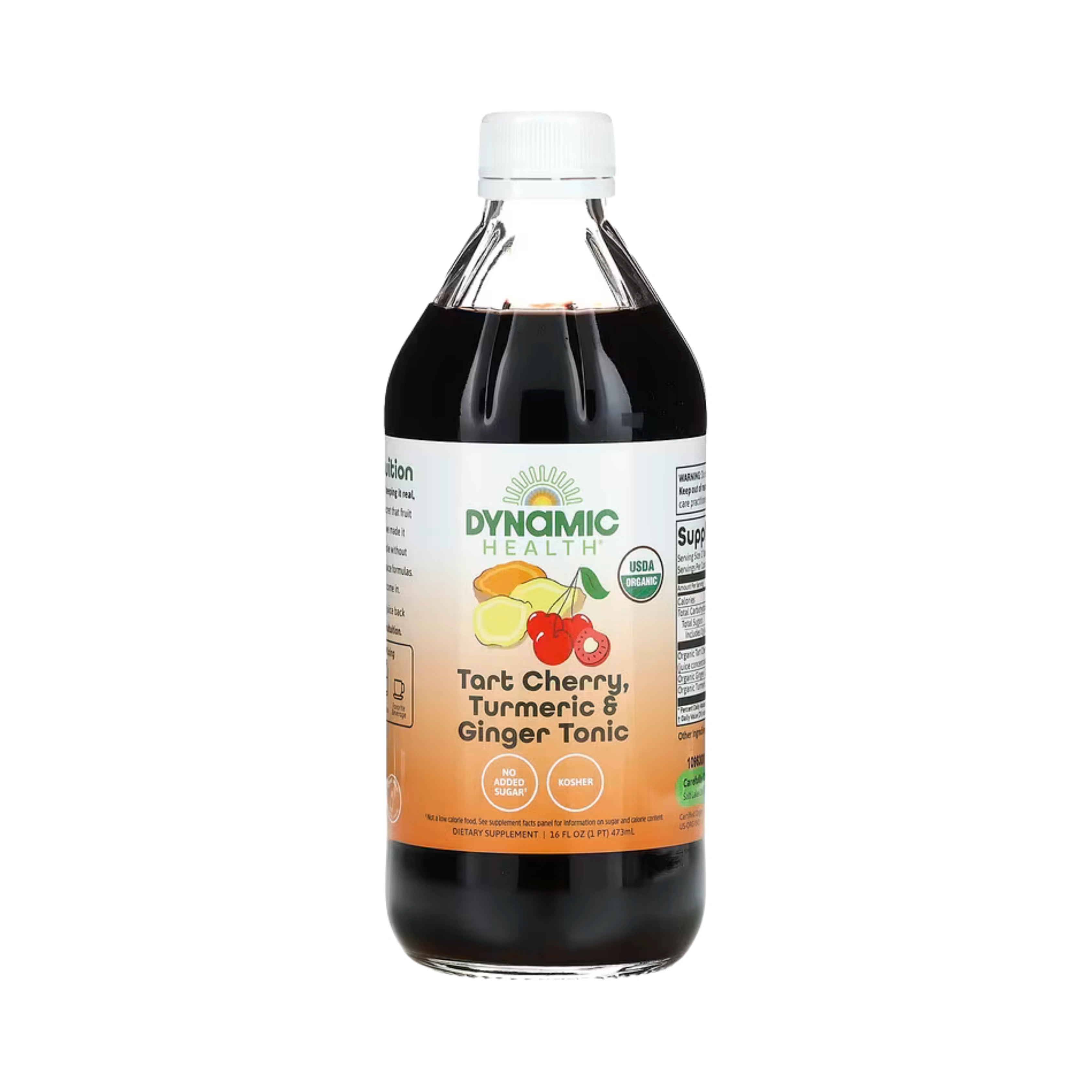 Dynamic Health, Tart Cherry, Turmeric & Ginger Tonic, Glass, 16 fl oz, 473 ml
