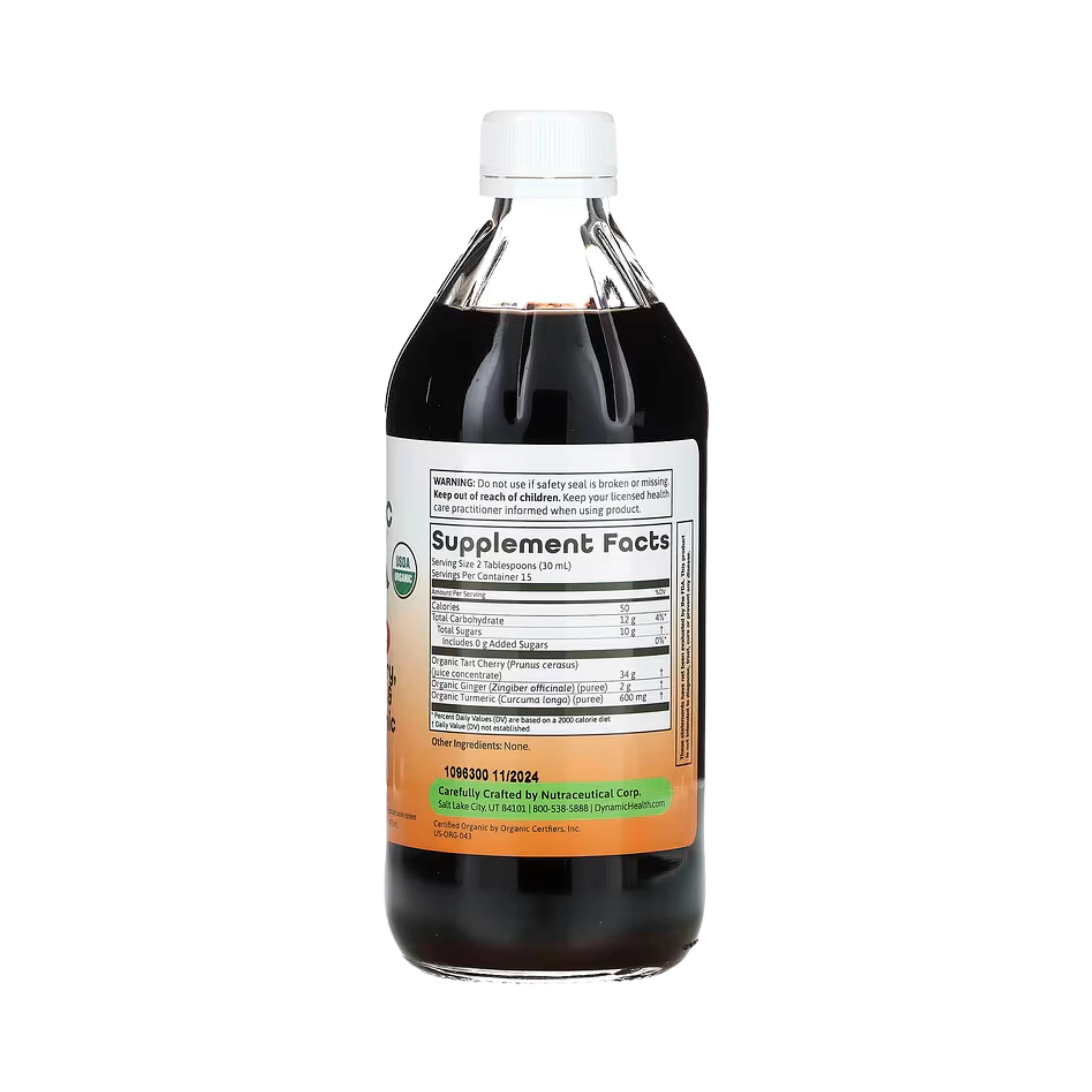 Dynamic Health, Tart Cherry, Turmeric & Ginger Tonic, Glass, 16 fl oz, 473 ml