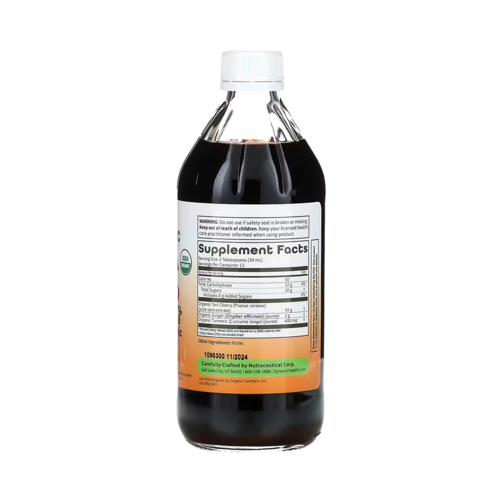 Dynamic Health, Tart Cherry, Turmeric & Ginger Tonic, Glass, 16 fl oz, 473 ml
