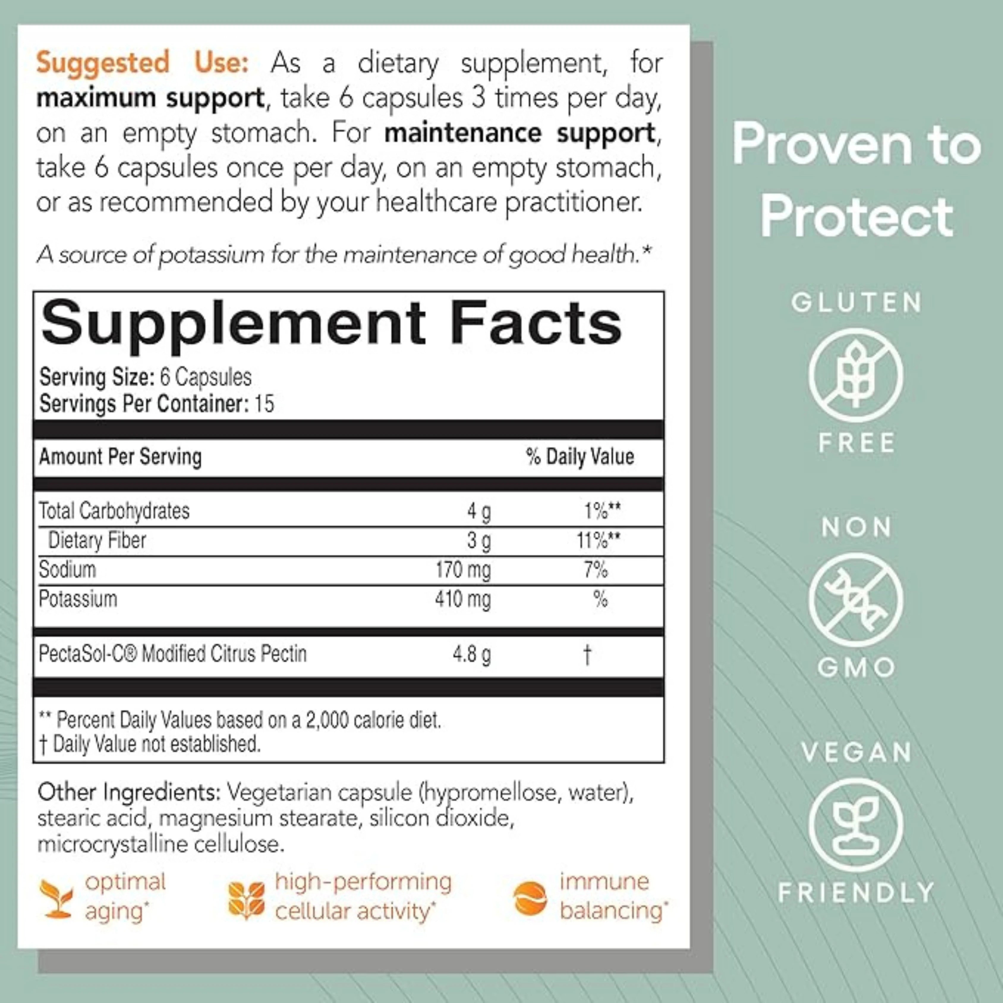 EcoNugenics, PectaSol-C, Modified Citrus Pectin, 90 Capsules