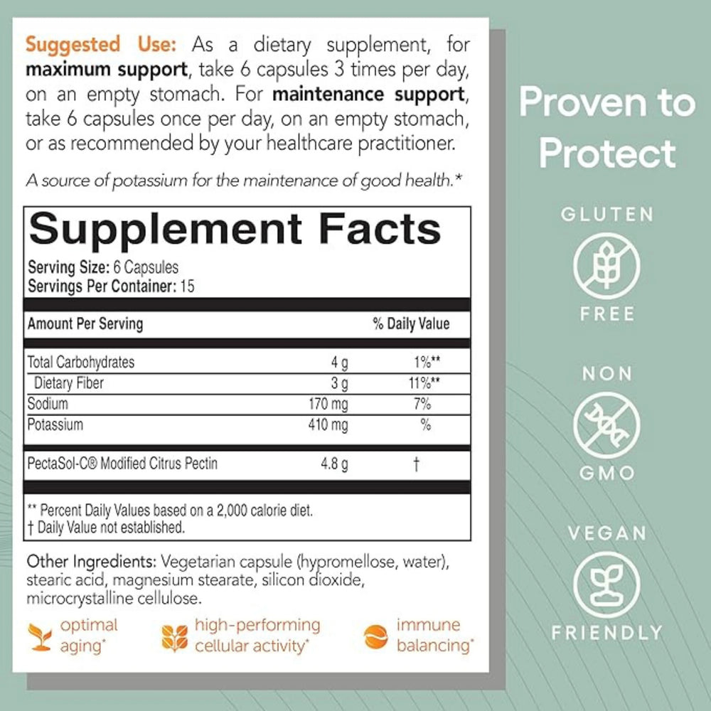 EcoNugenics, PectaSol-C, Modified Citrus Pectin, 90 Capsules
