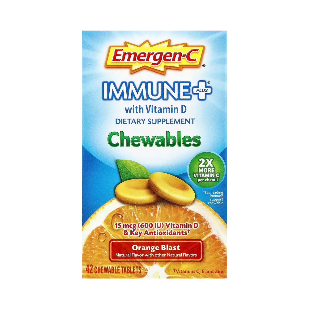 Emergen-C, Immune Plus® With Vitamin D, Orange Blast, 42 Chewable Tablets