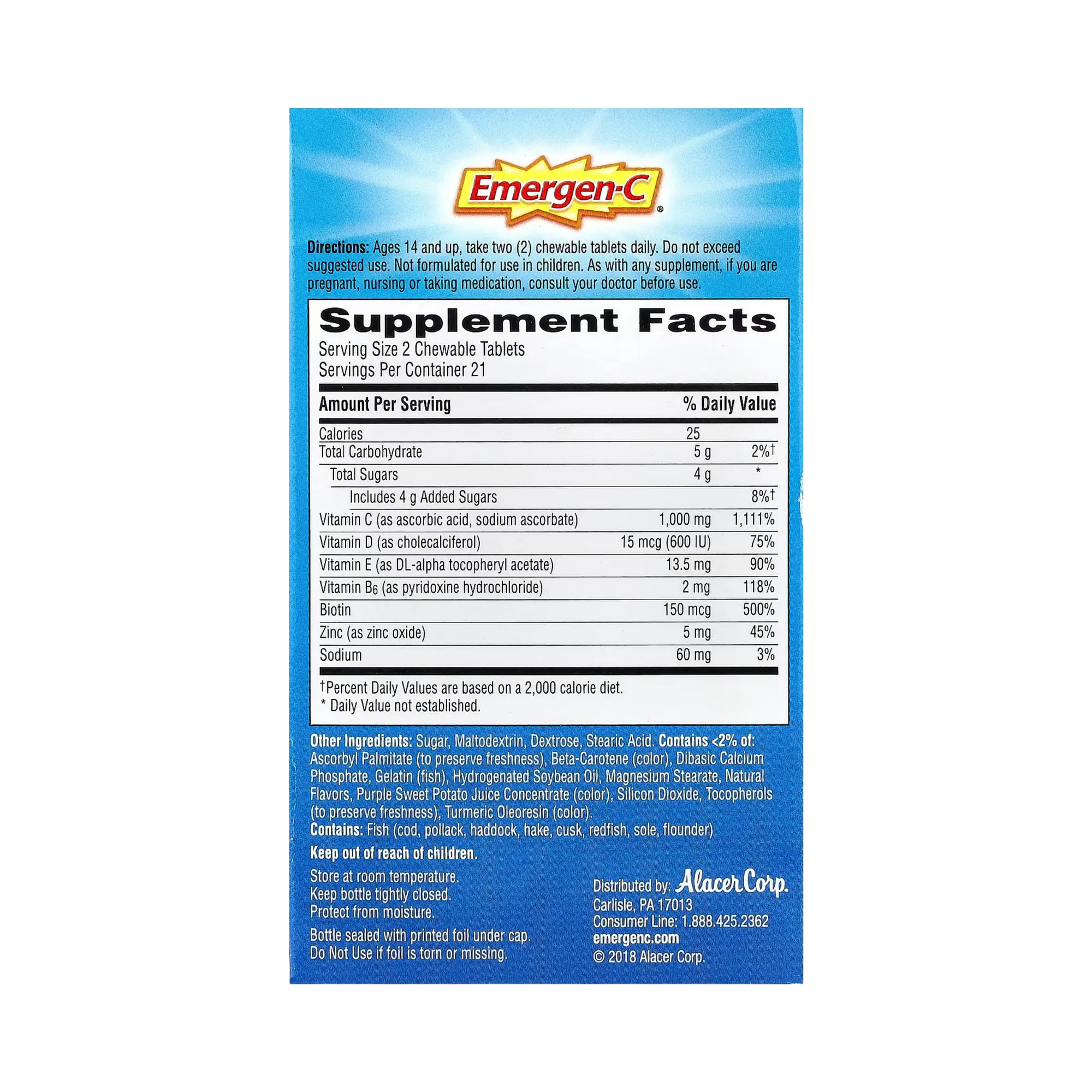 Emergen-C, Immune Plus® With Vitamin D, Orange Blast, 42 Chewable Tablets