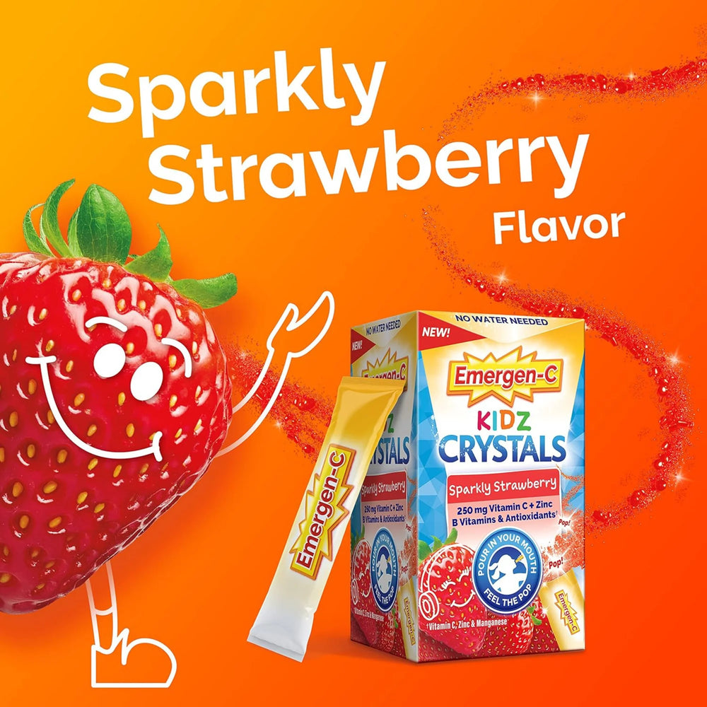 Emergen-C, On-The-Go Immune Support with Vitamin C Powder, Sparkly Strawberry, 28 Counts