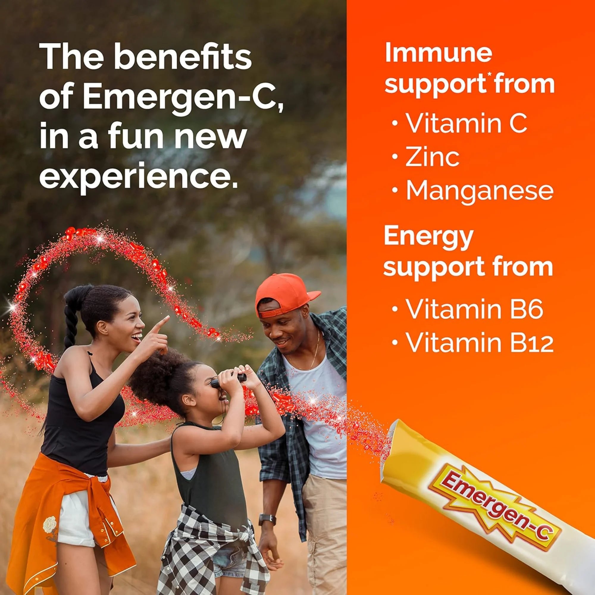 Emergen-C, On-The-Go Immune Support with Vitamin C Powder, Sparkly Strawberry, 28 Counts