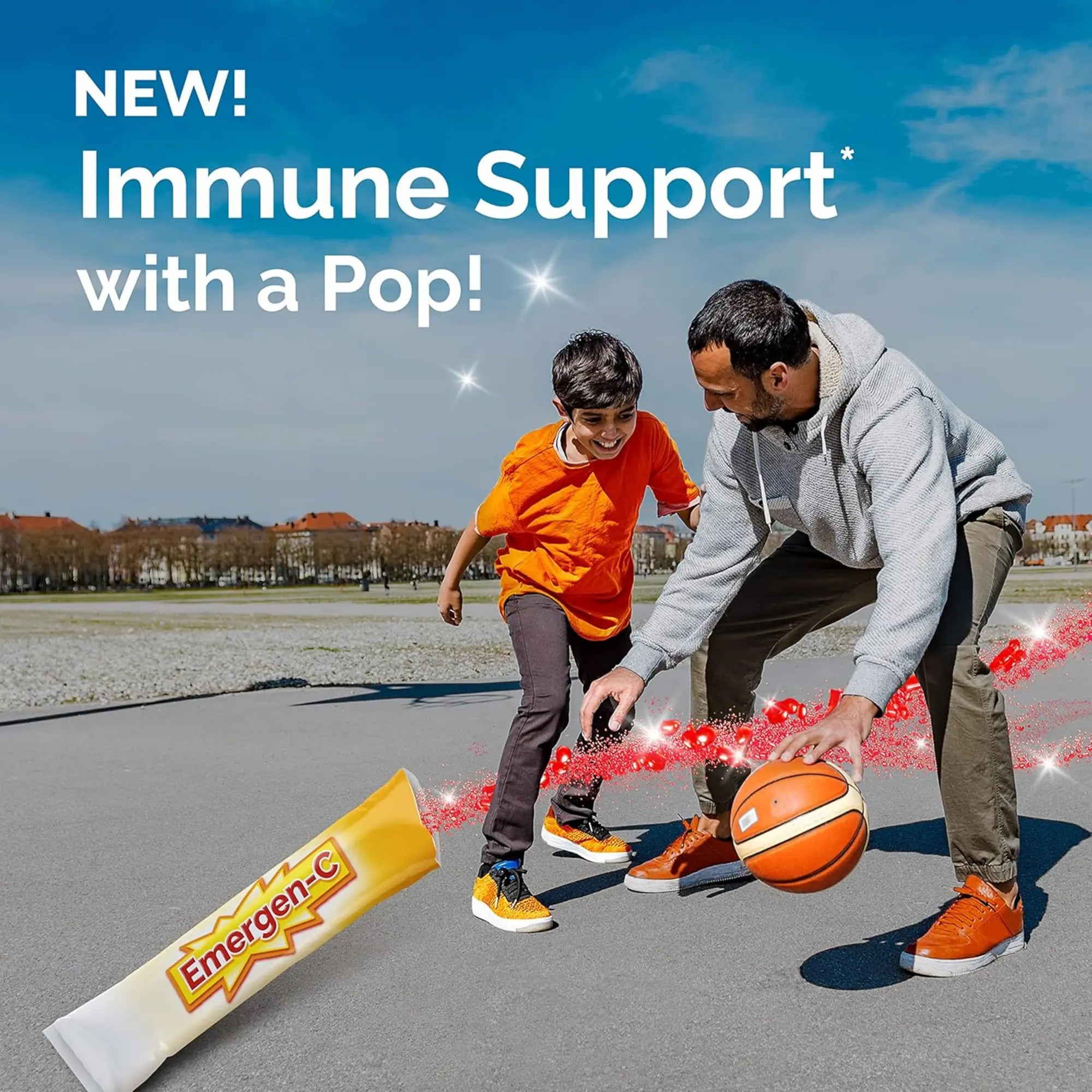 Emergen-C, On-The-Go Immune Support with Vitamin C Powder, Sparkly Strawberry, 28 Counts