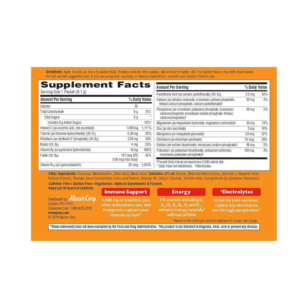 Emergen-C, Vitamin C Powder, 1000 Mg, 60 Count