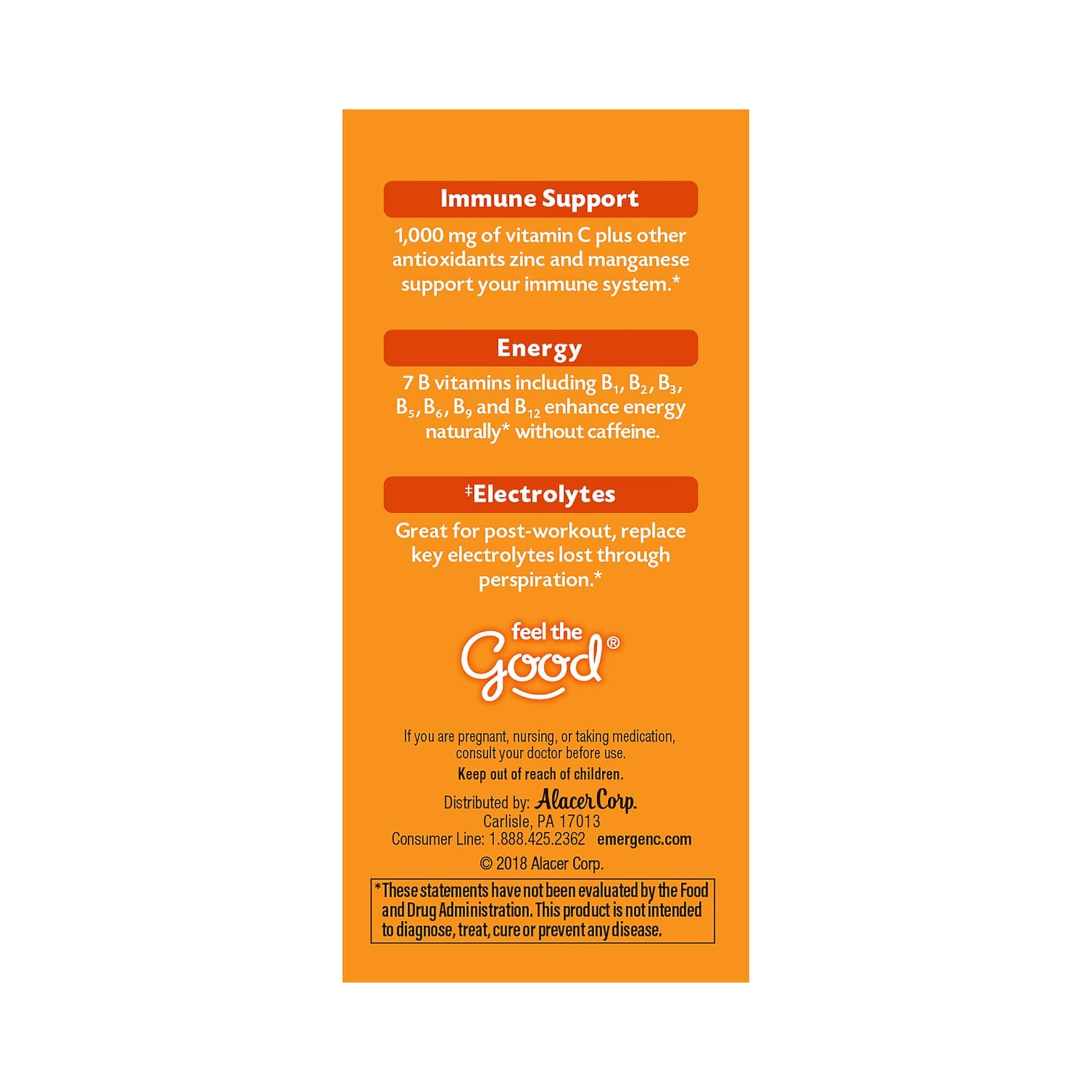 Emergen-C, Vitamin C, Super Orange, 1000 Mg, 10CT