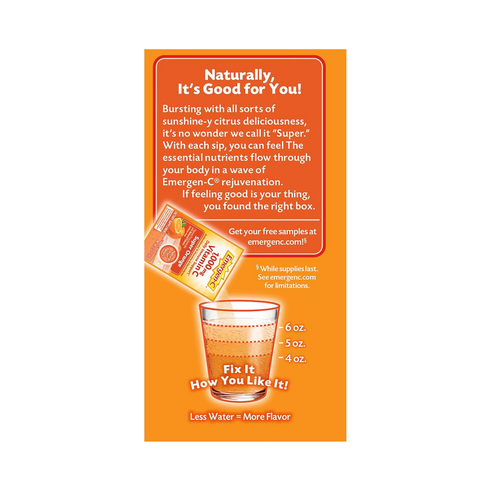 Emergen-C, Vitamin C, Super Orange, 1000 Mg, 10CT