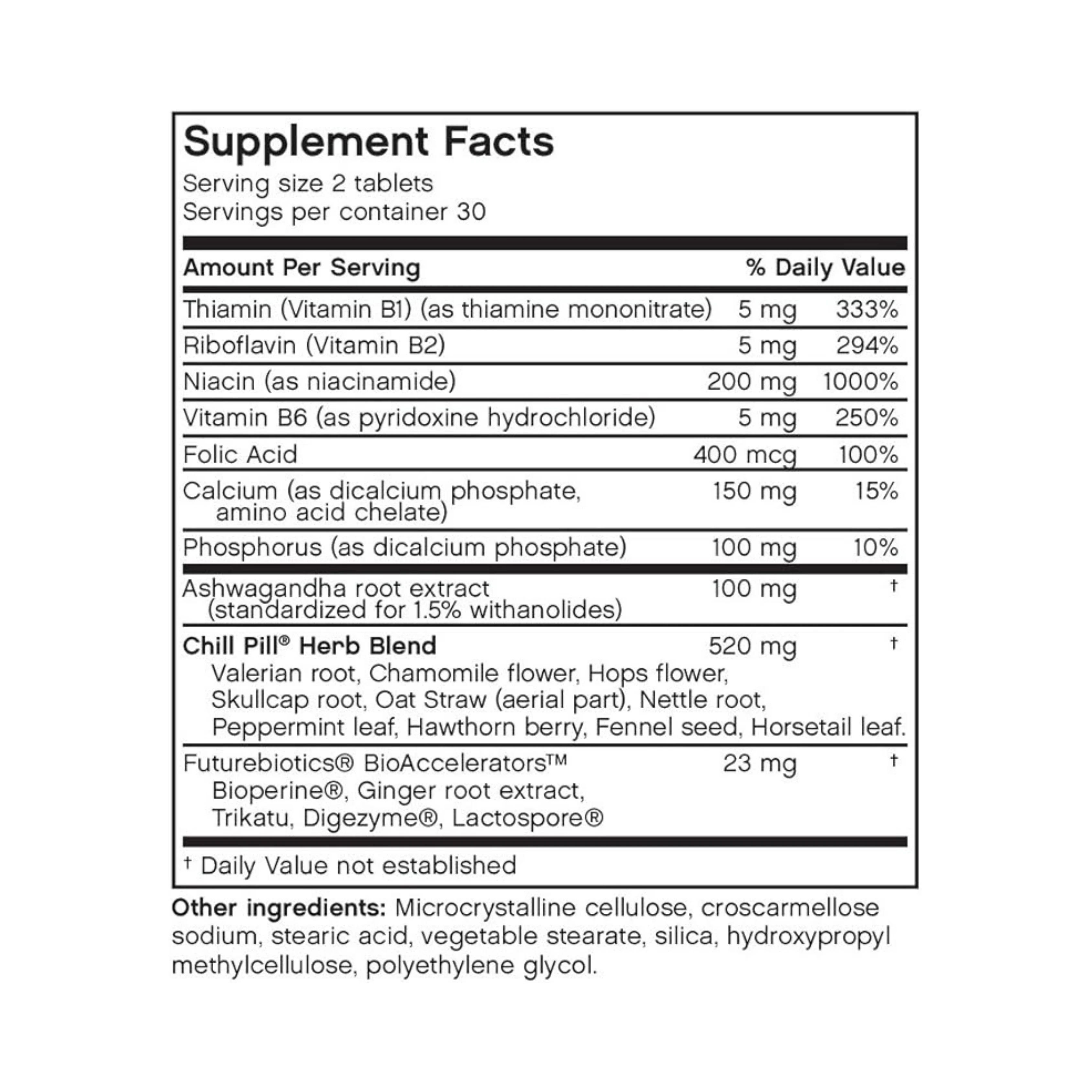 Futurebiotics, Chill Pill, 60 Vegetarian Tablets