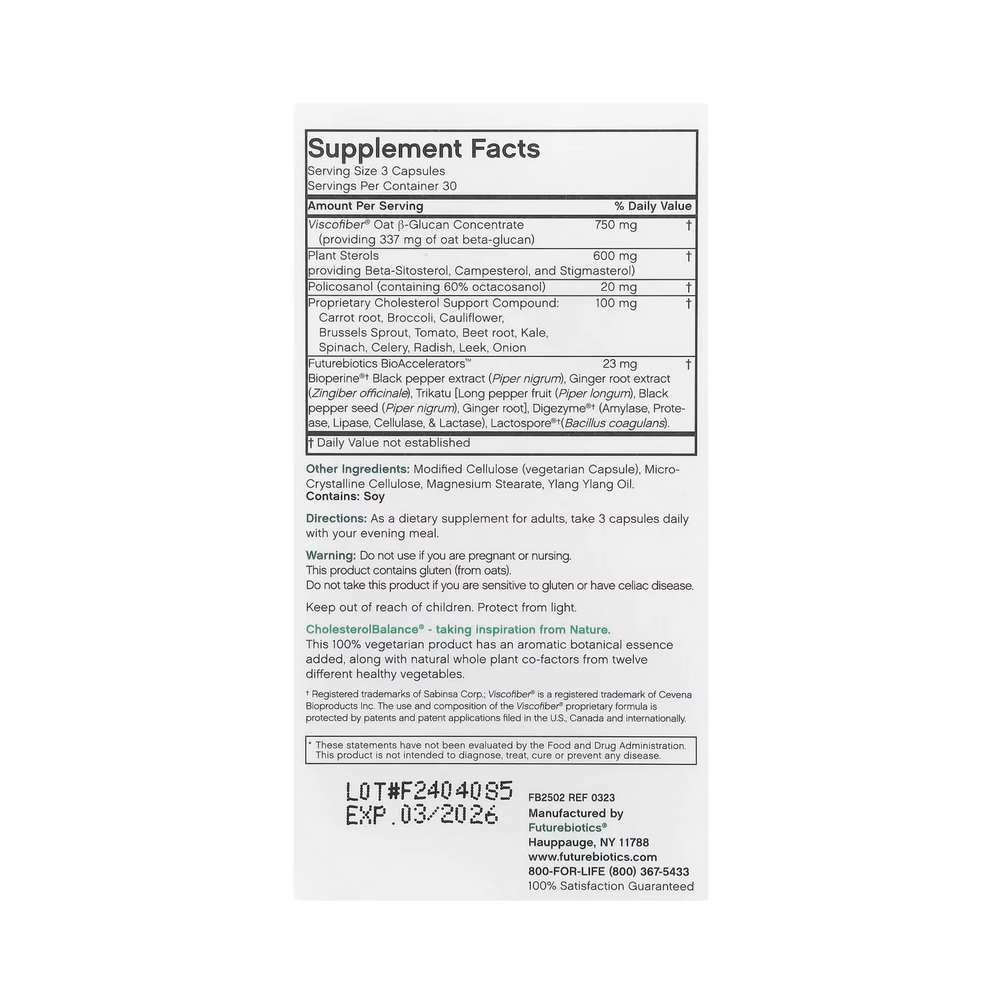Futurebiotics, Cholesterol Balance, 90 Vegetarian Capsules