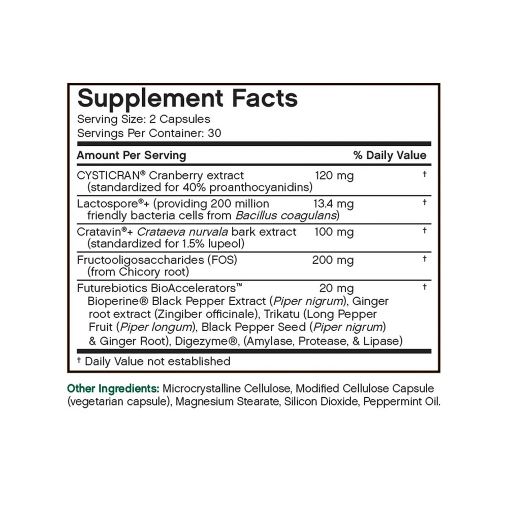 Futurebiotics, CranBiotic No-Sugar Cranberry + Probiotic, 60 Vegetarian Capsules