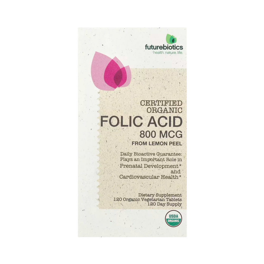 Futurebiotics, Folic Acid From Lemon Peel, 800 Mcg, 120 Organic Vegetarian Tablets