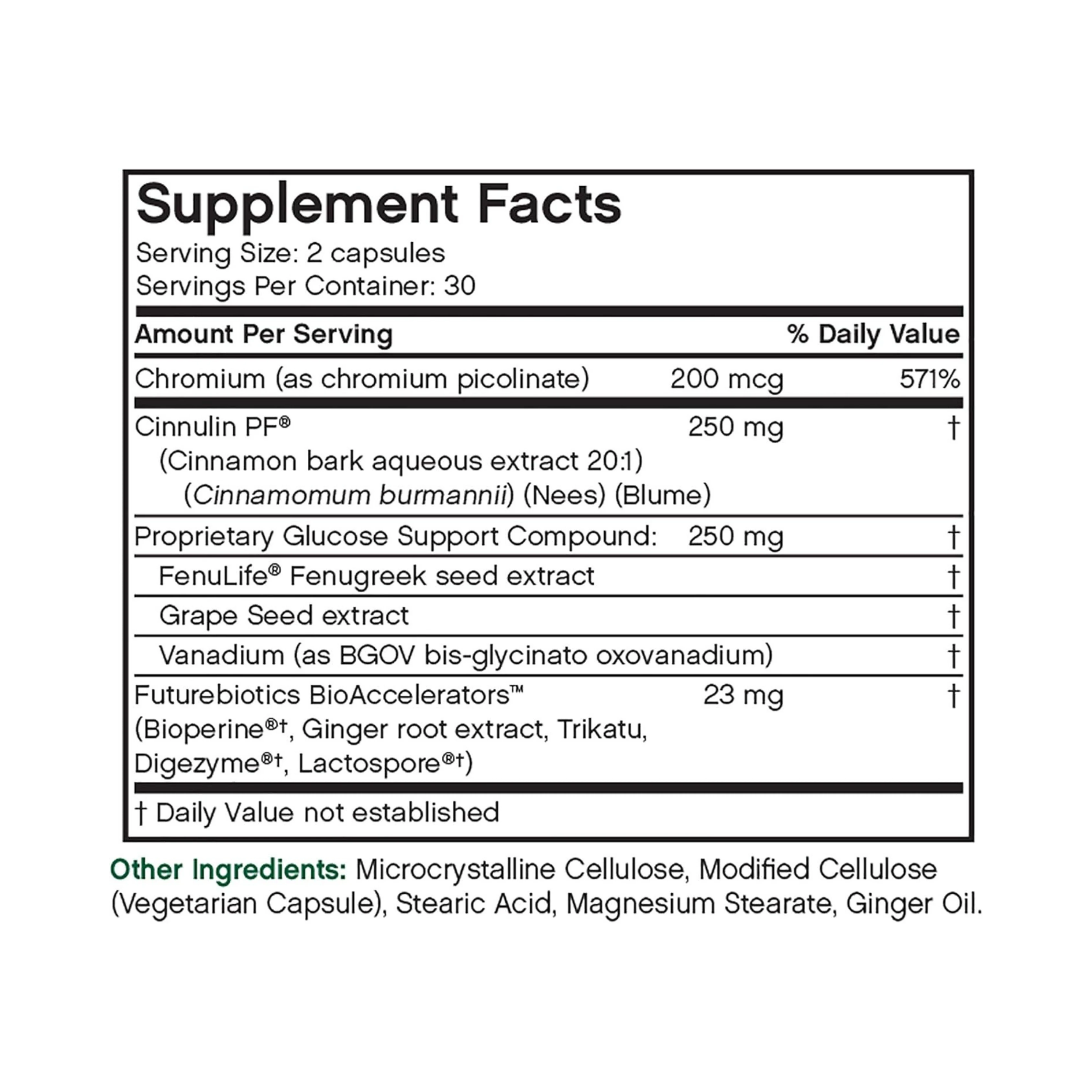 Futurebiotics, GlucoActive Cinnamon Extract, 60 Vegetarian Capsules