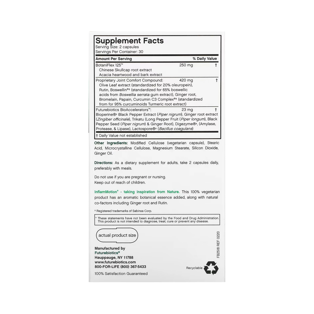 Futurebiotics, InflamMotion, Joint Inflammation Complex, 60 Vegetarian Capsules