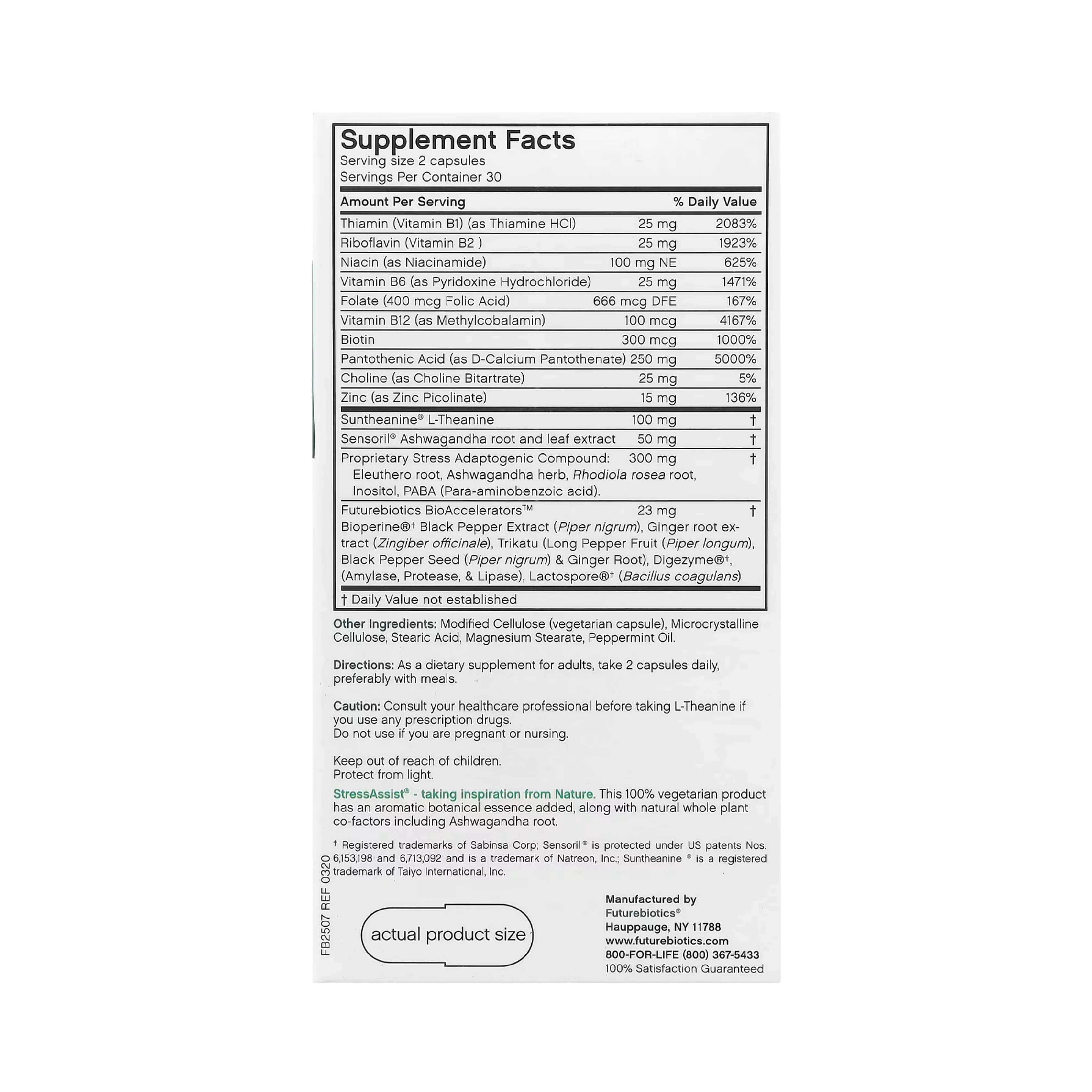 Futurebiotics, Stressassist, L-Theanine Stress Complex, 60 Vegetarian Capsules