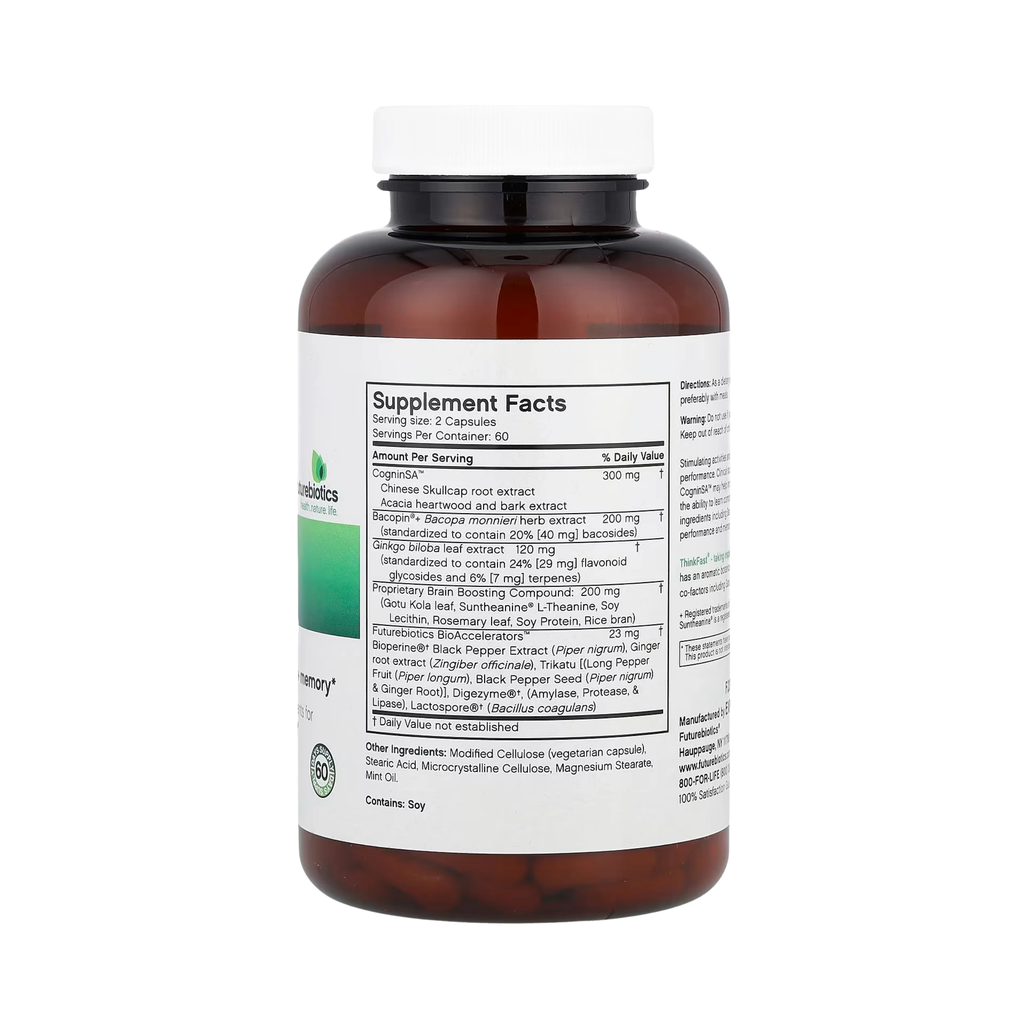 Futurebiotics, Thinkfast, Brain Performance + Memory, 120 Vegetarian Capsules