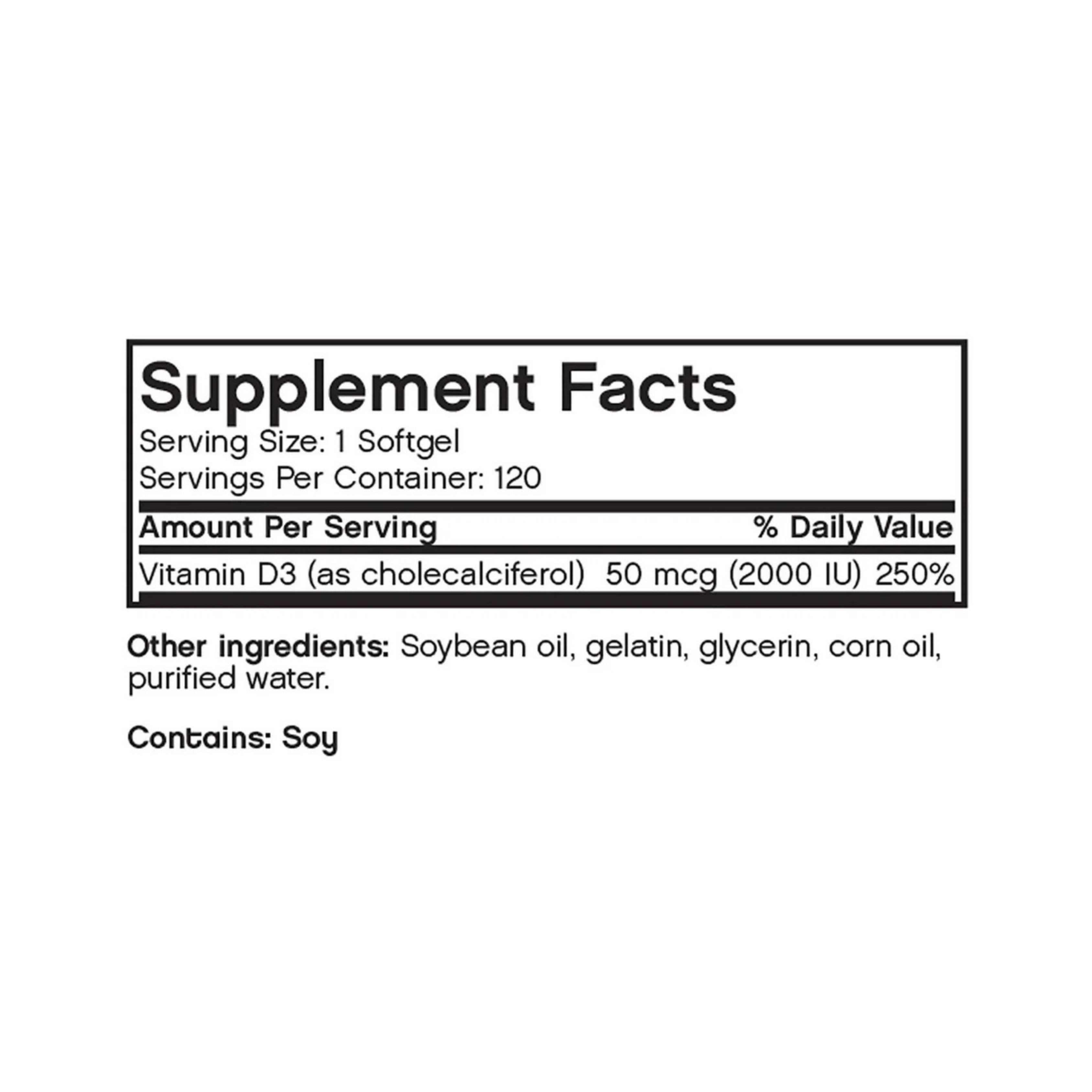 Futurebiotics, Vitamin D3 2000 IU, 120 Softgels
