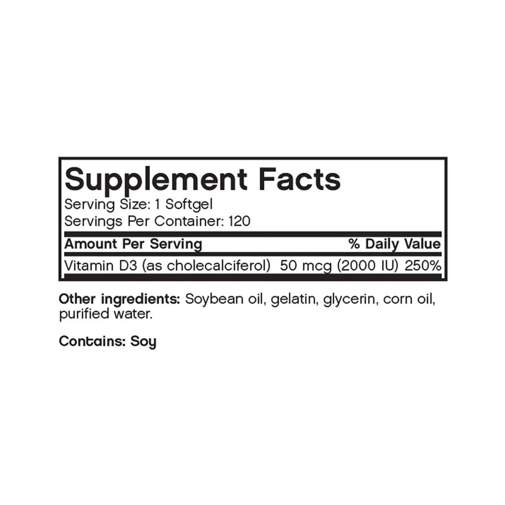 Futurebiotics, Vitamin D3 2000 IU, 120 Softgels