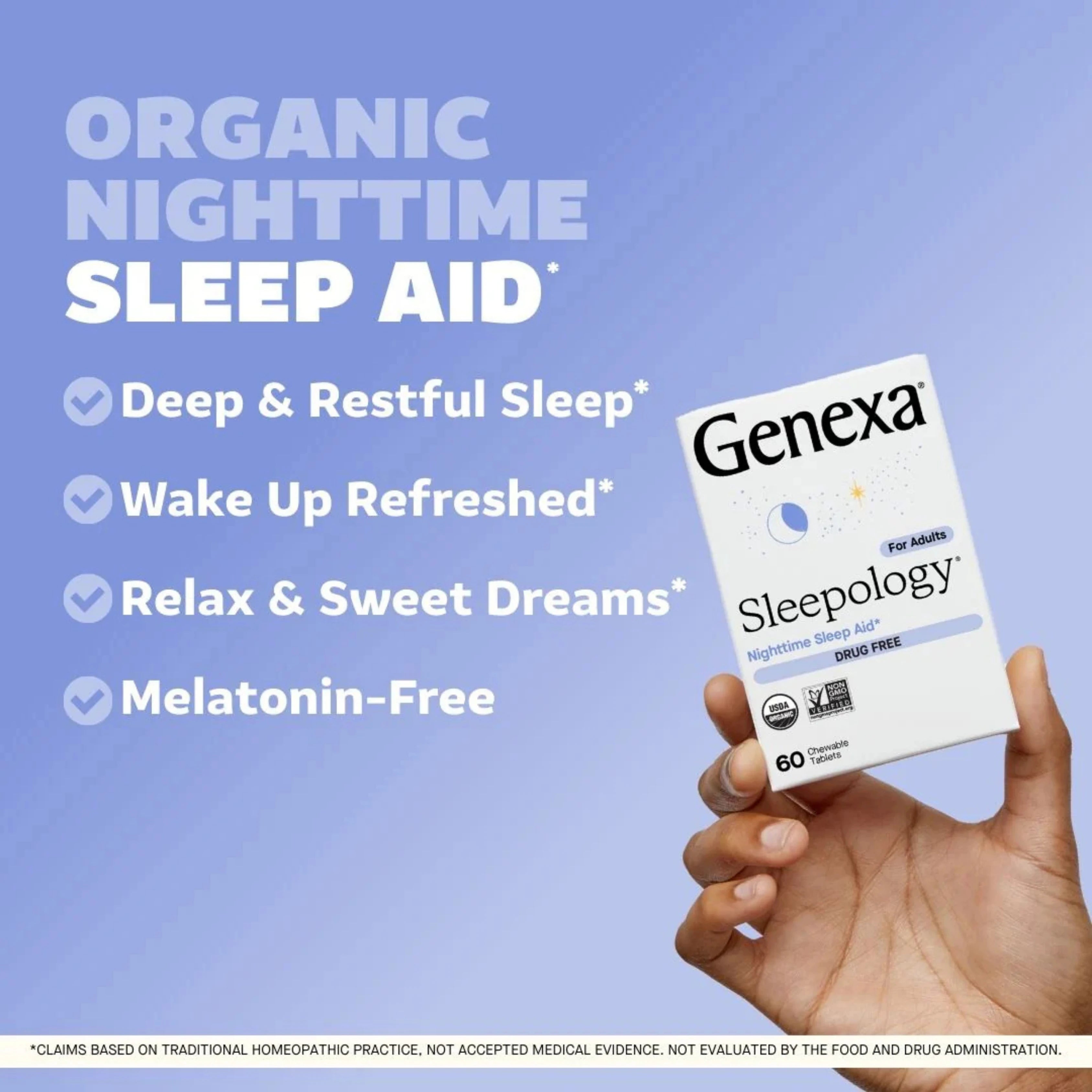 Genexa, Sleepology, Nighttime Sleep Aid, 60 Chewable Tablets