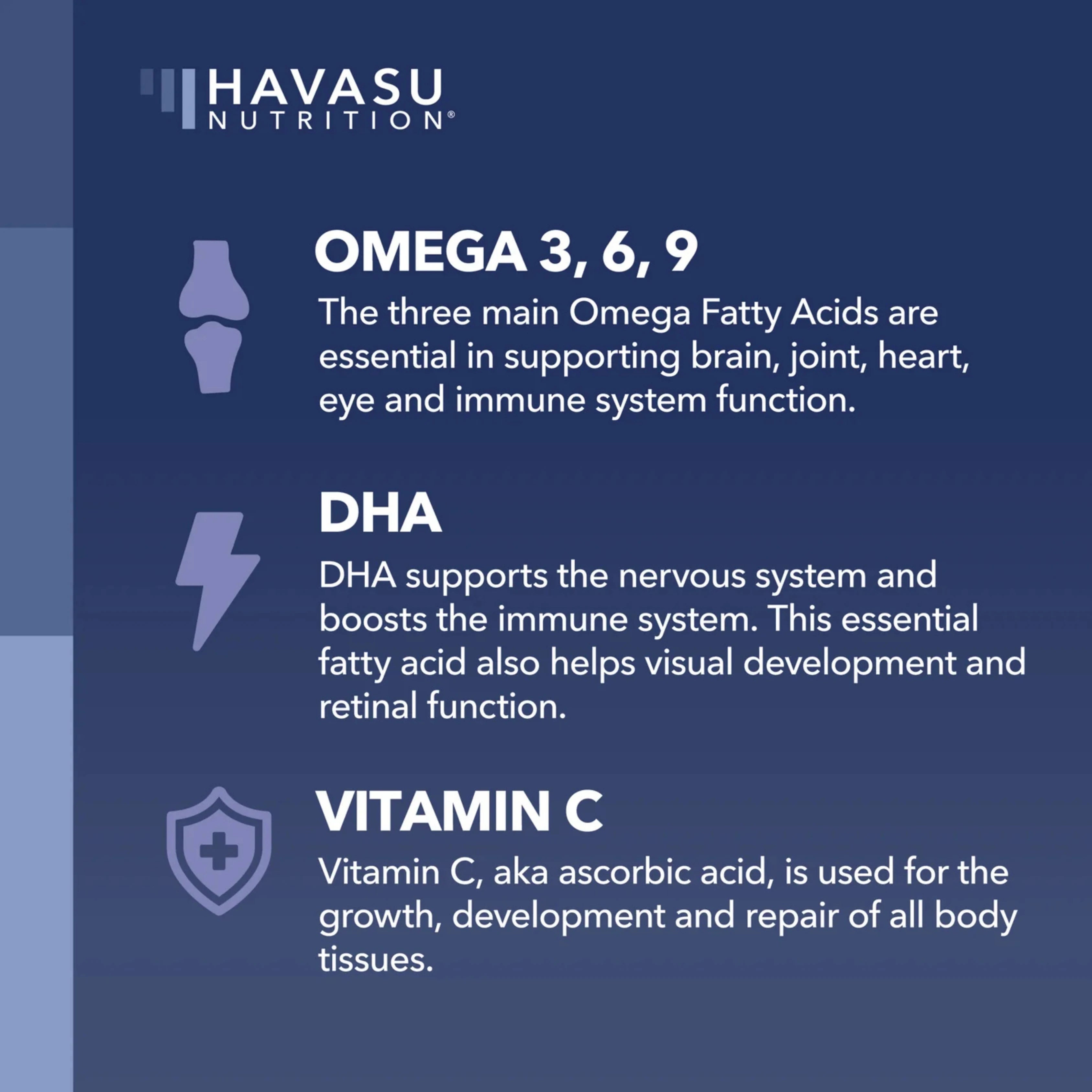Havasu Nutrition, Omega Gummies for Adults, Lemon & Orange Flavors, 60 Gummies