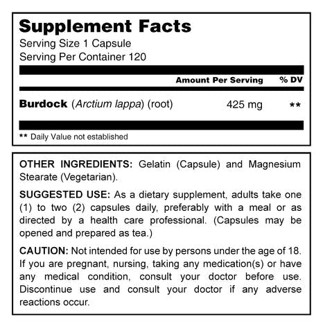 Herbal Secrets, Burdock Root, 425 Mg, 120 Capsules