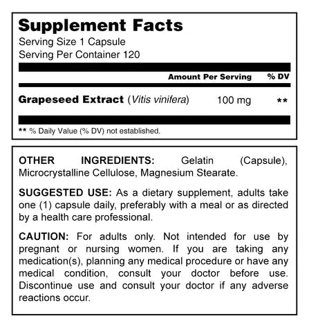 Herbal Secrets, Grapeseed Extract, 100 Mg, 120 Capsules