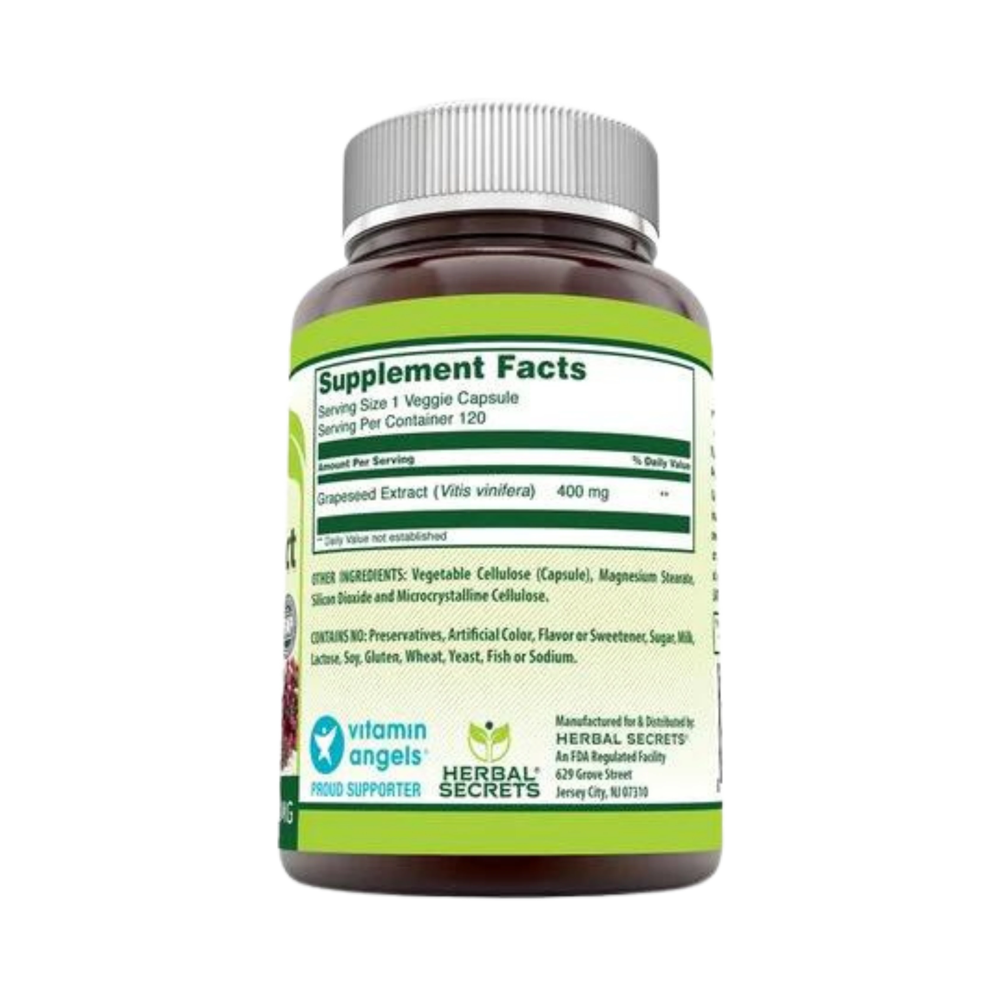 Herbal Secrets, Grapeseed Extract, 400 Mg, 120 Capsules