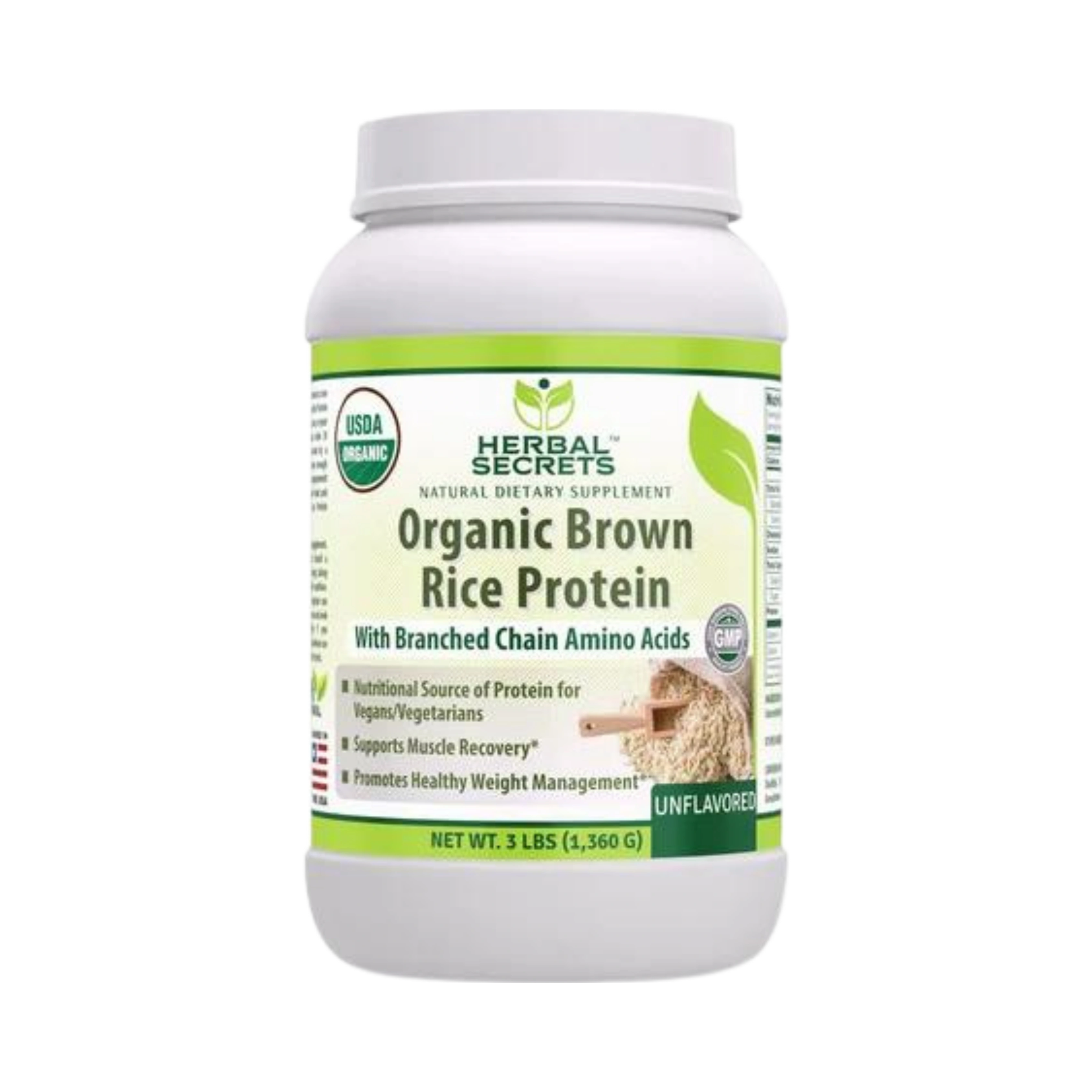 Herbal Secrets, Organic Brown Rice Protein Powder, 3 lbs