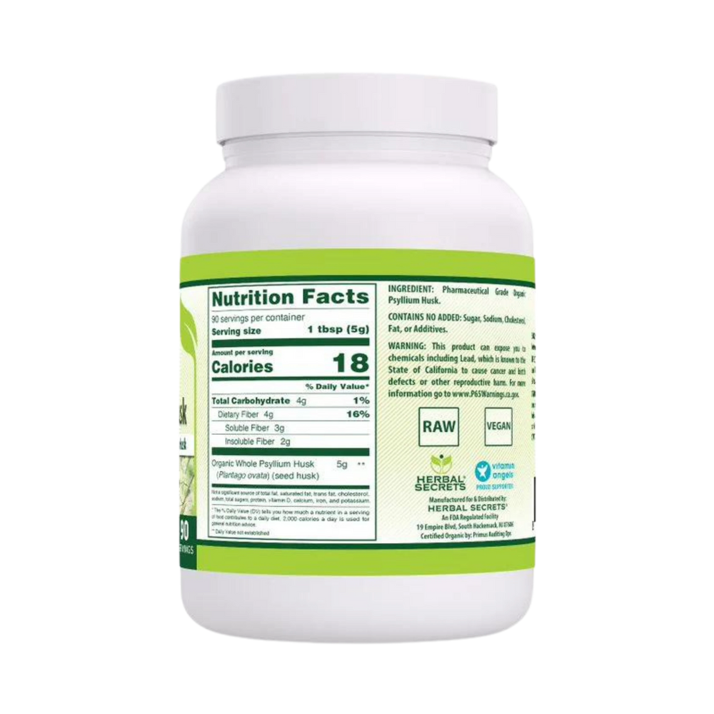 Herbal Secrets, Organic Psyllium Husk, 16 Oz