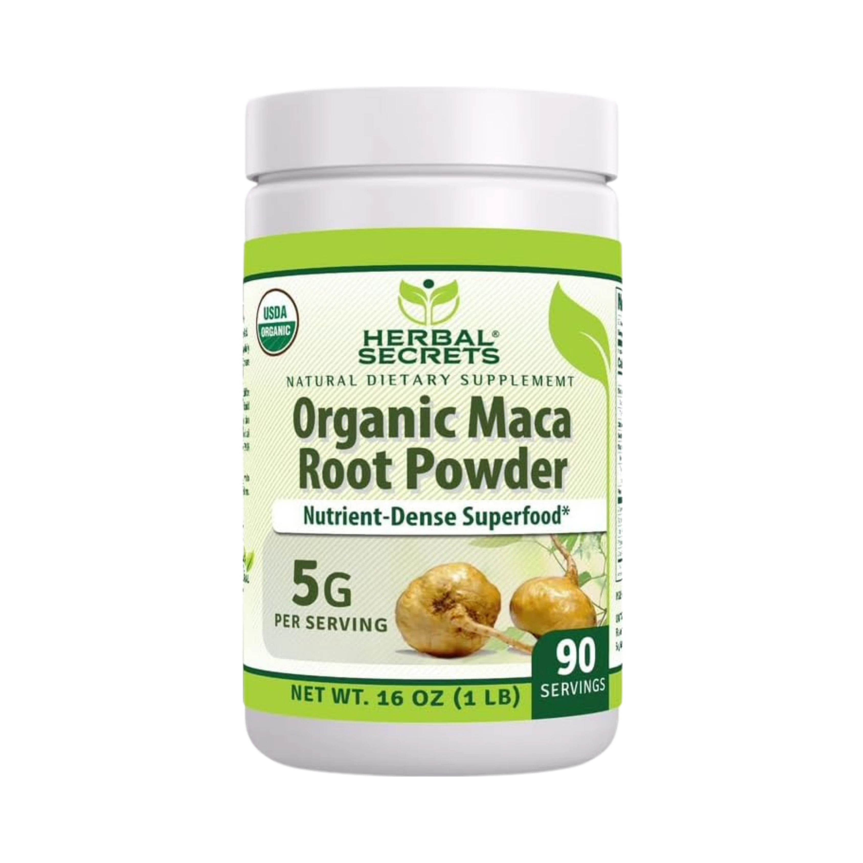 Herbal Secrets, USDA Certified Organic Maca Root Powder, 16 oz