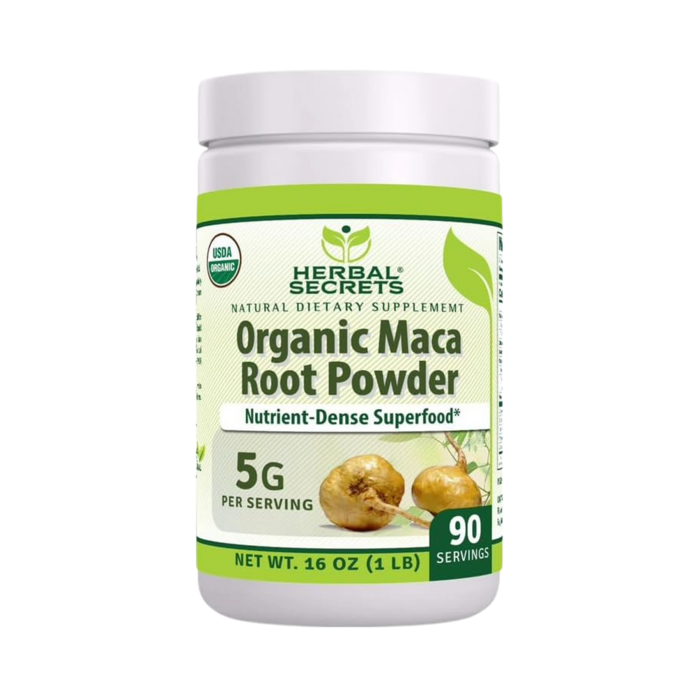 Herbal Secrets, USDA Certified Organic Maca Root Powder, 16 oz