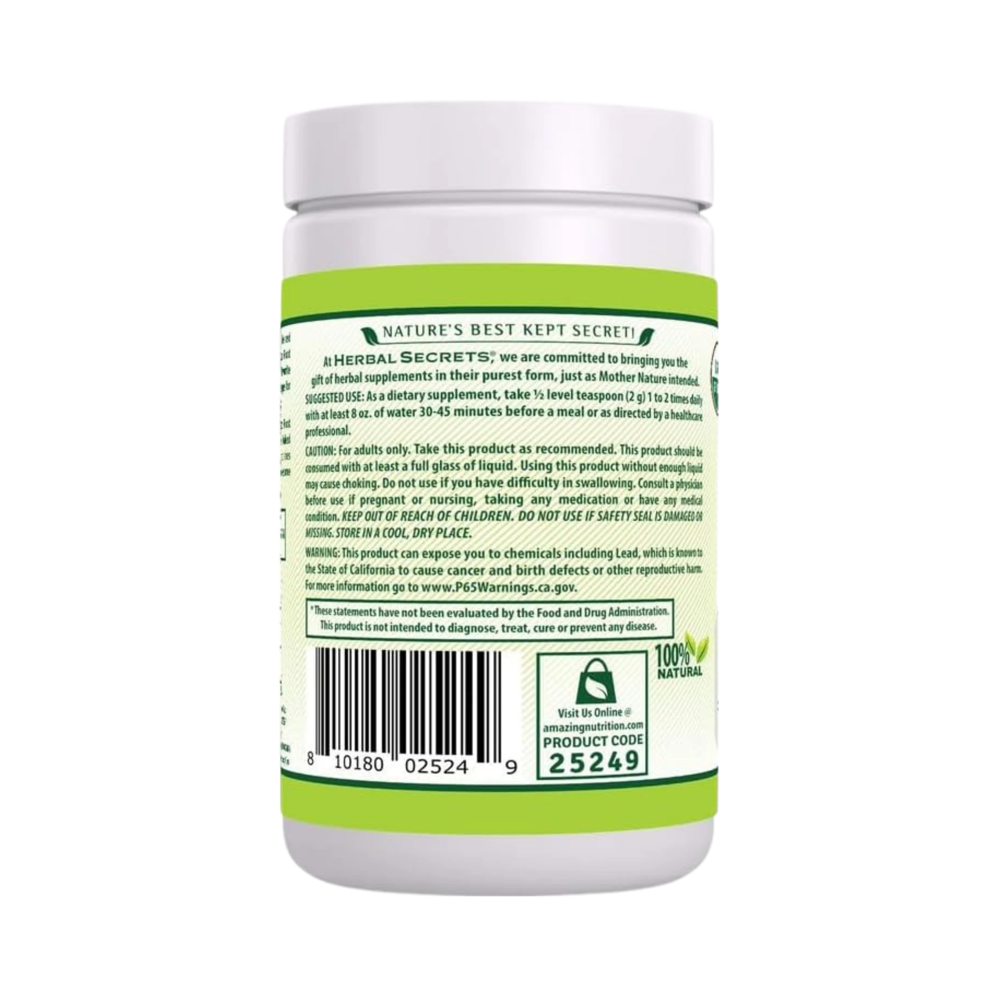 Herbal Secrets, USDA Certified Organic Maca Root Powder, 16 oz