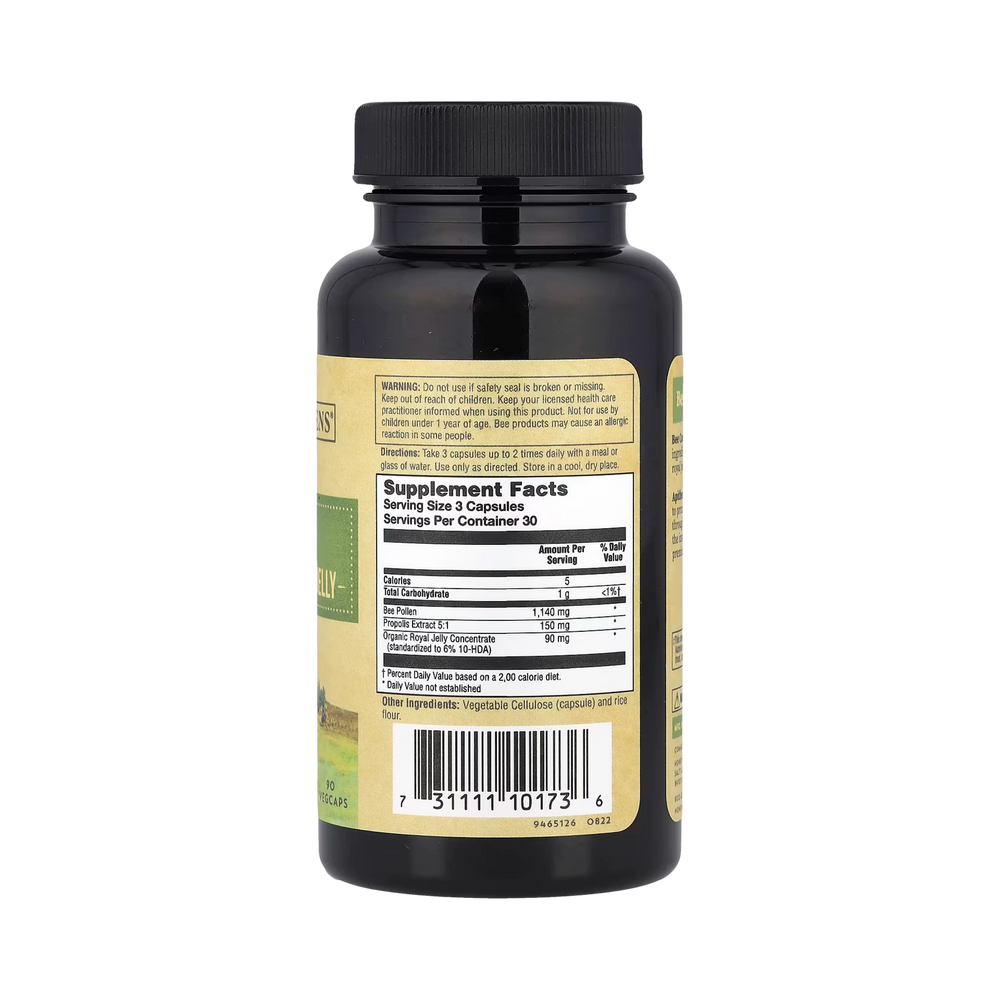 Honey Gardens Bee Pollen Royal Jelly and Propolis Capsules, 90 Capsules