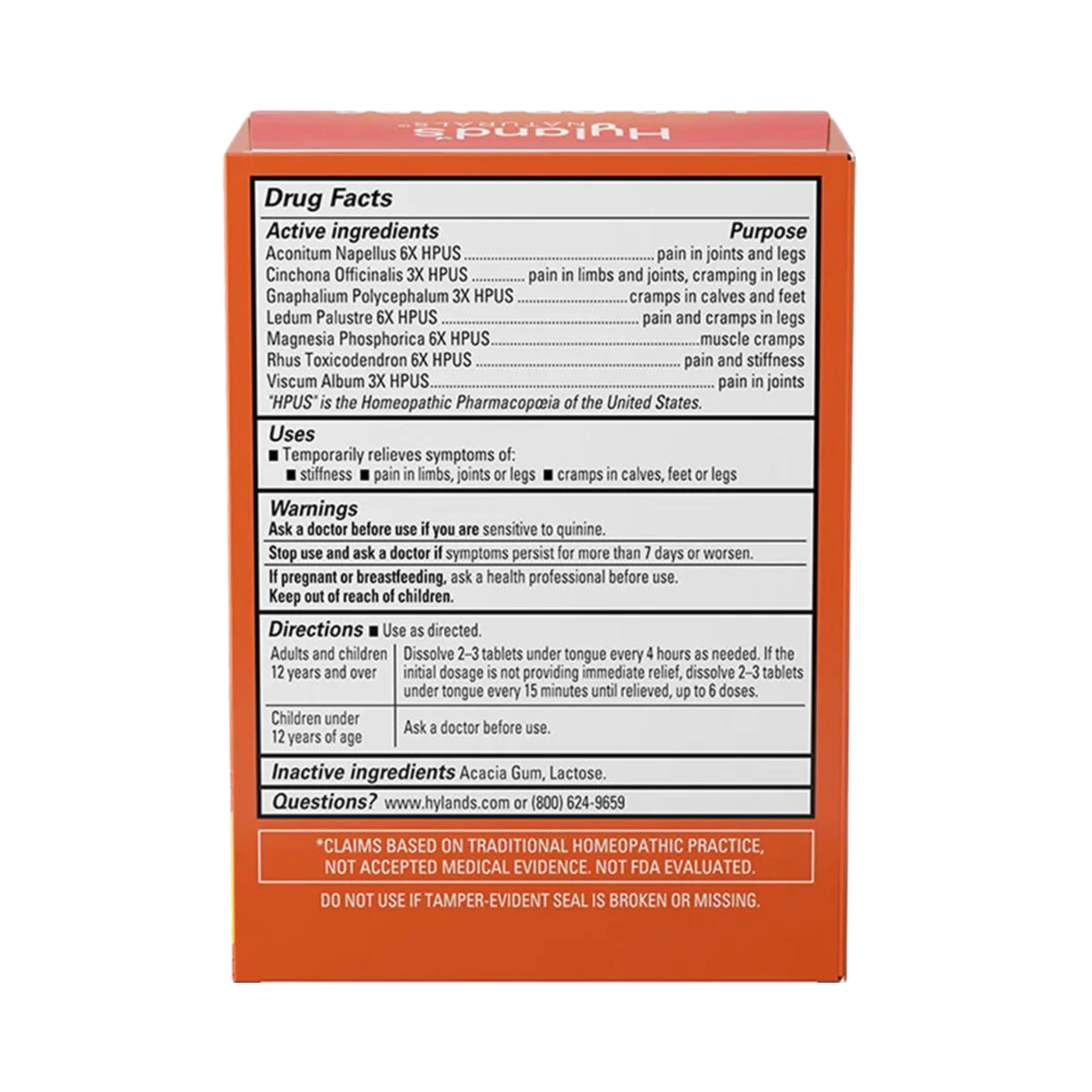 Hyland's Naturals, Leg Cramps, 100 Quick-Dissolving Tablets