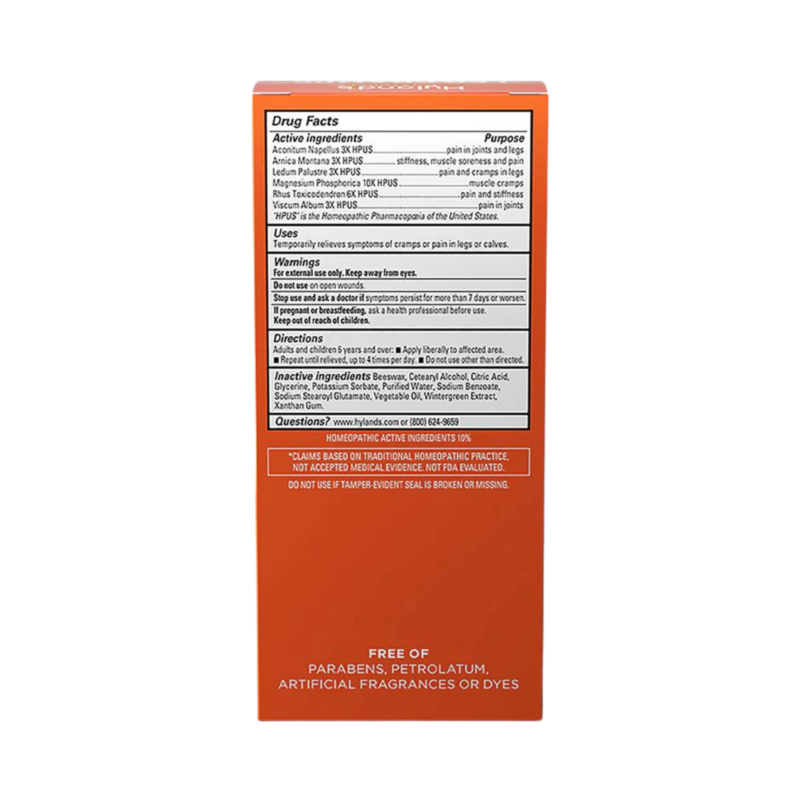Hyland's Naturals, Leg Cramps Ointment, 2.5 Oz